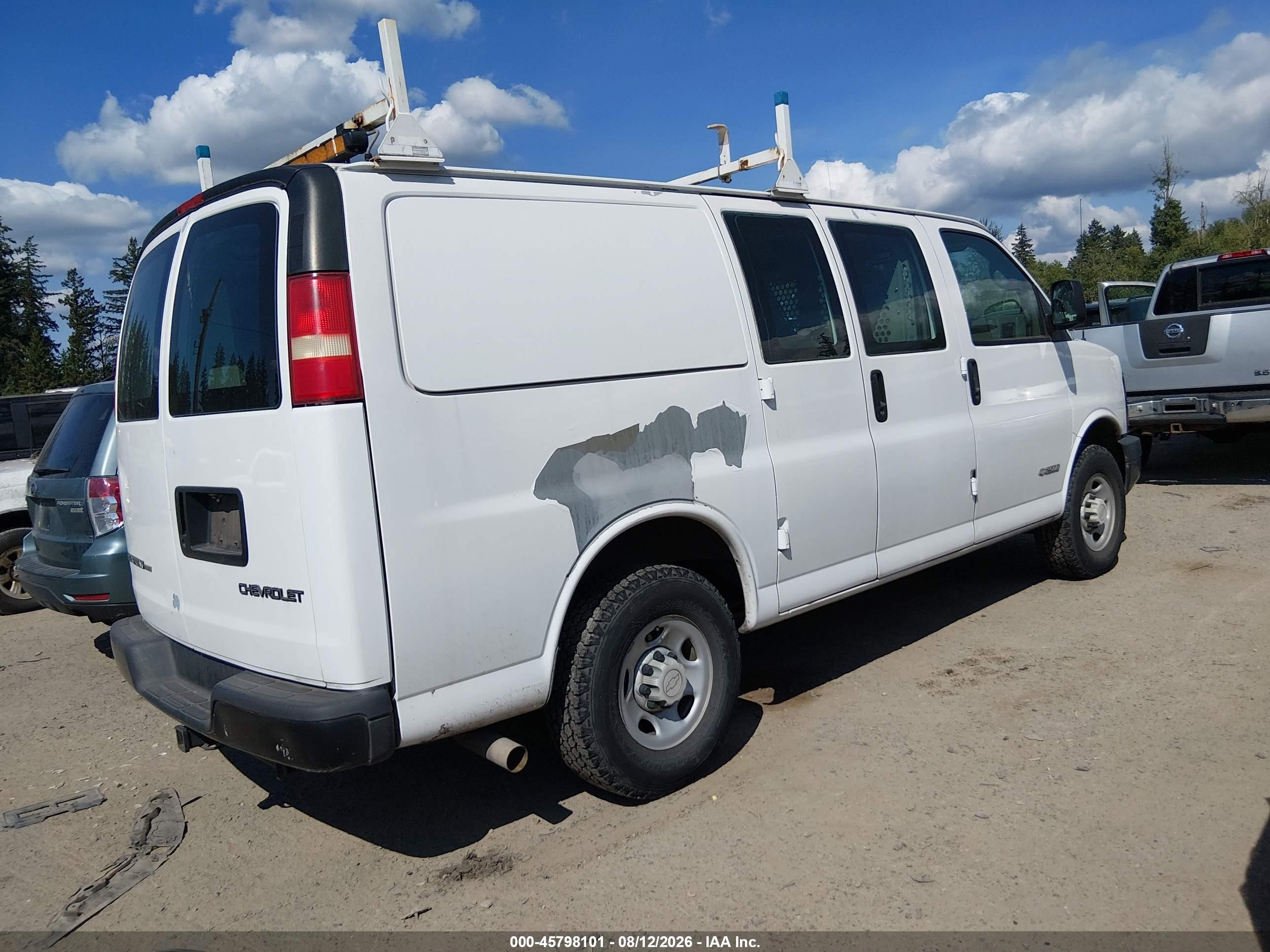 2006 Chevrolet Express Work Van White vin: 1GCGG25V661233653