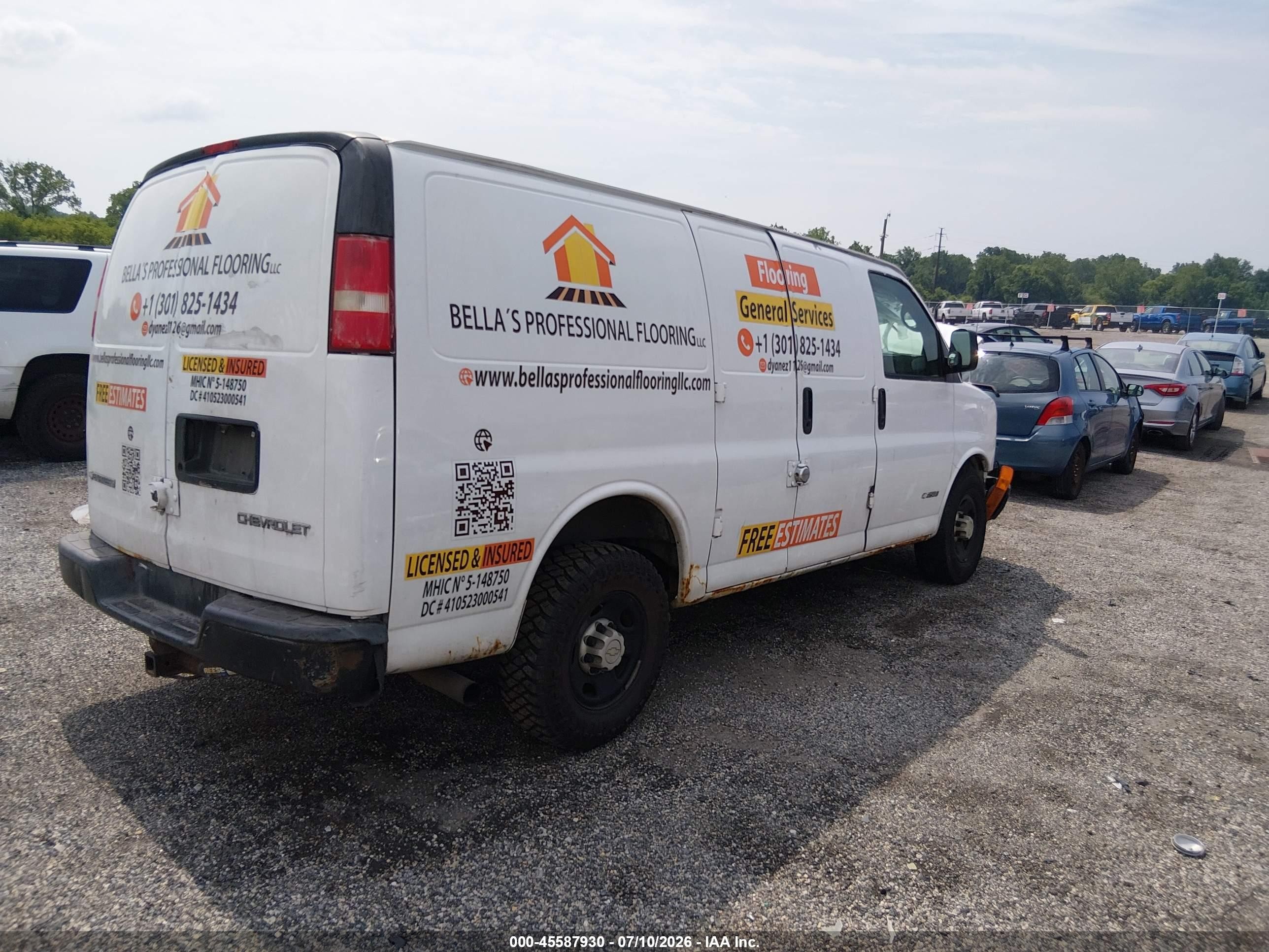2006 Chevrolet Express Work Van Белый vin: 1GCGG25V661264207