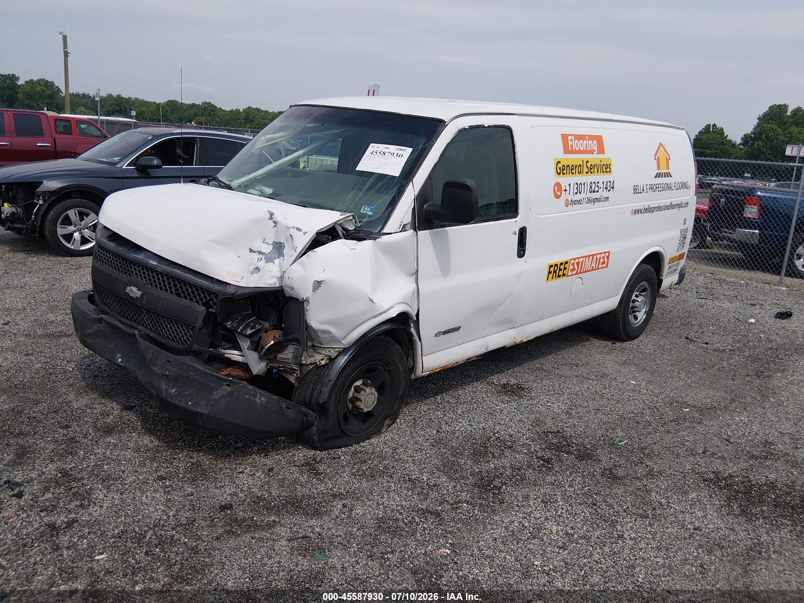 2006 Chevrolet Express Work Van Белый vin: 1GCGG25V661264207