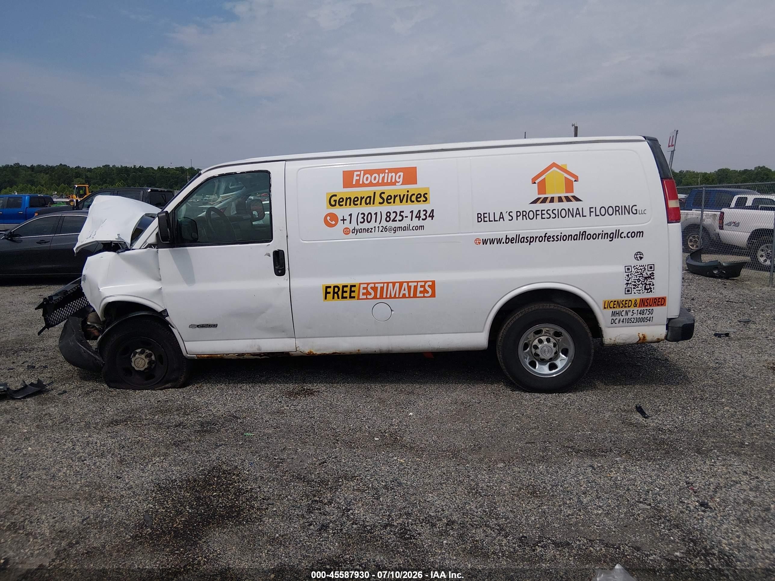 2006 Chevrolet Express Work Van Белый vin: 1GCGG25V661264207