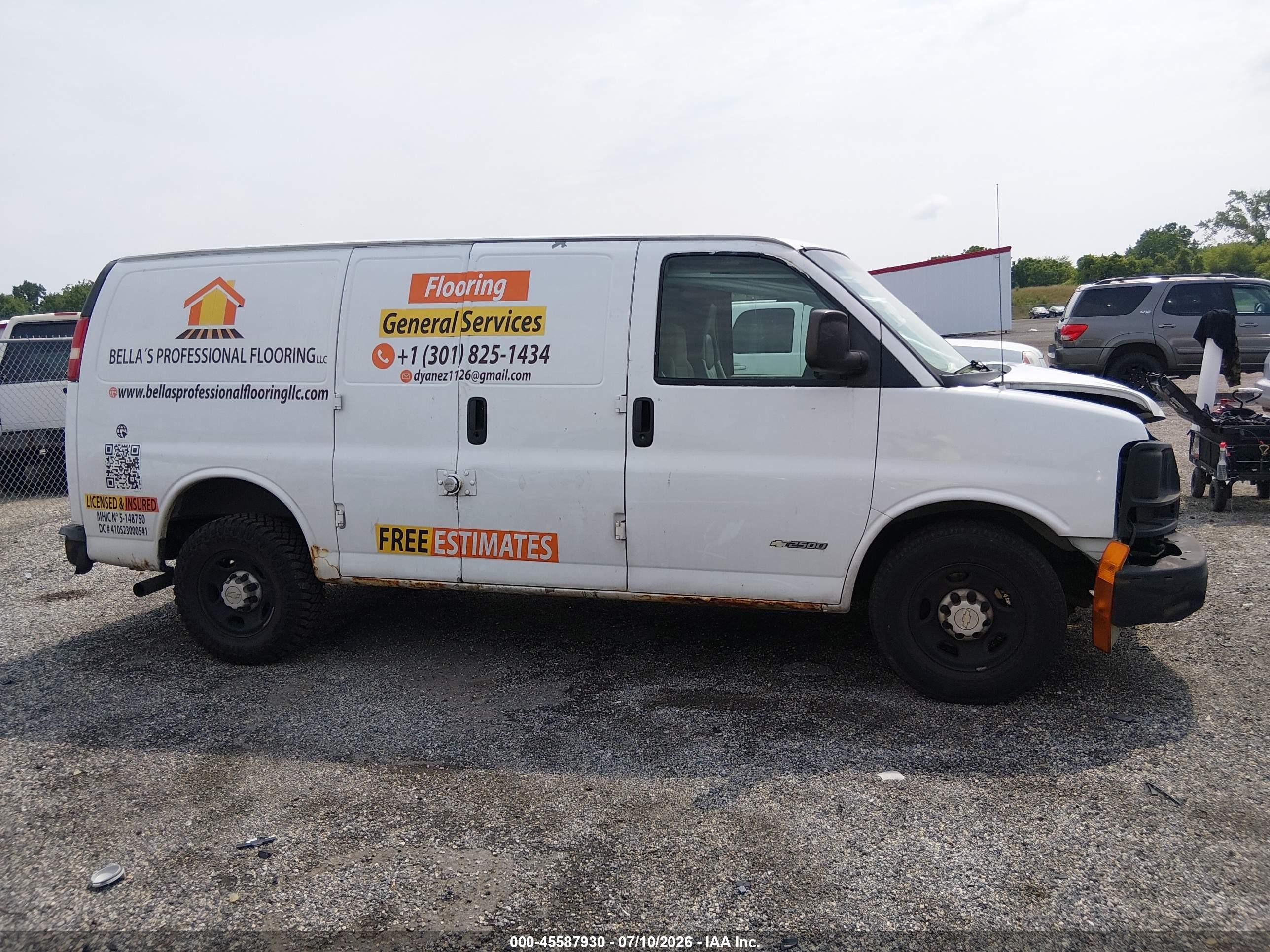 2006 Chevrolet Express Work Van Белый vin: 1GCGG25V661264207