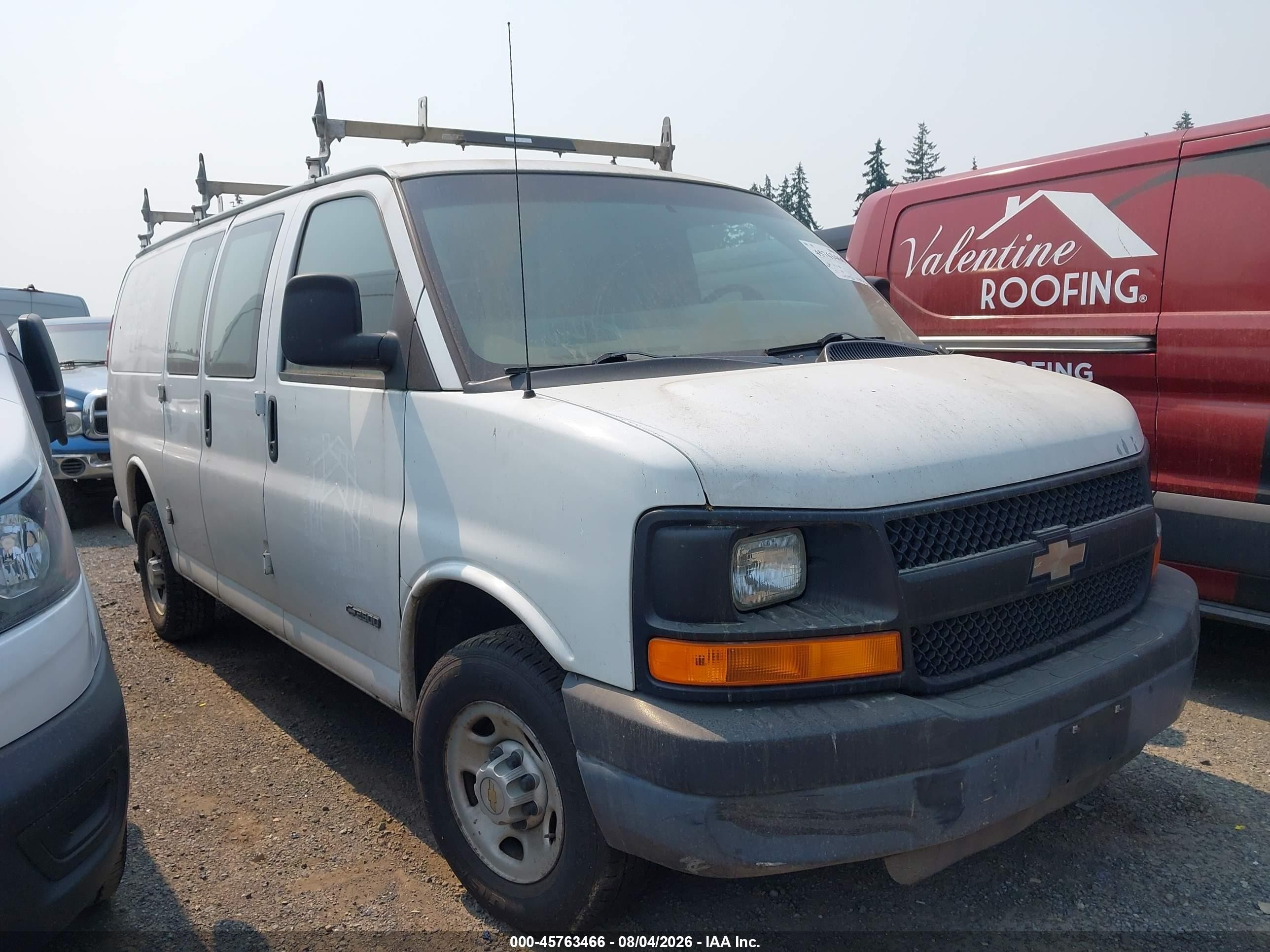 2004 Chevrolet Express   White vin: 1GCGG25V741170804