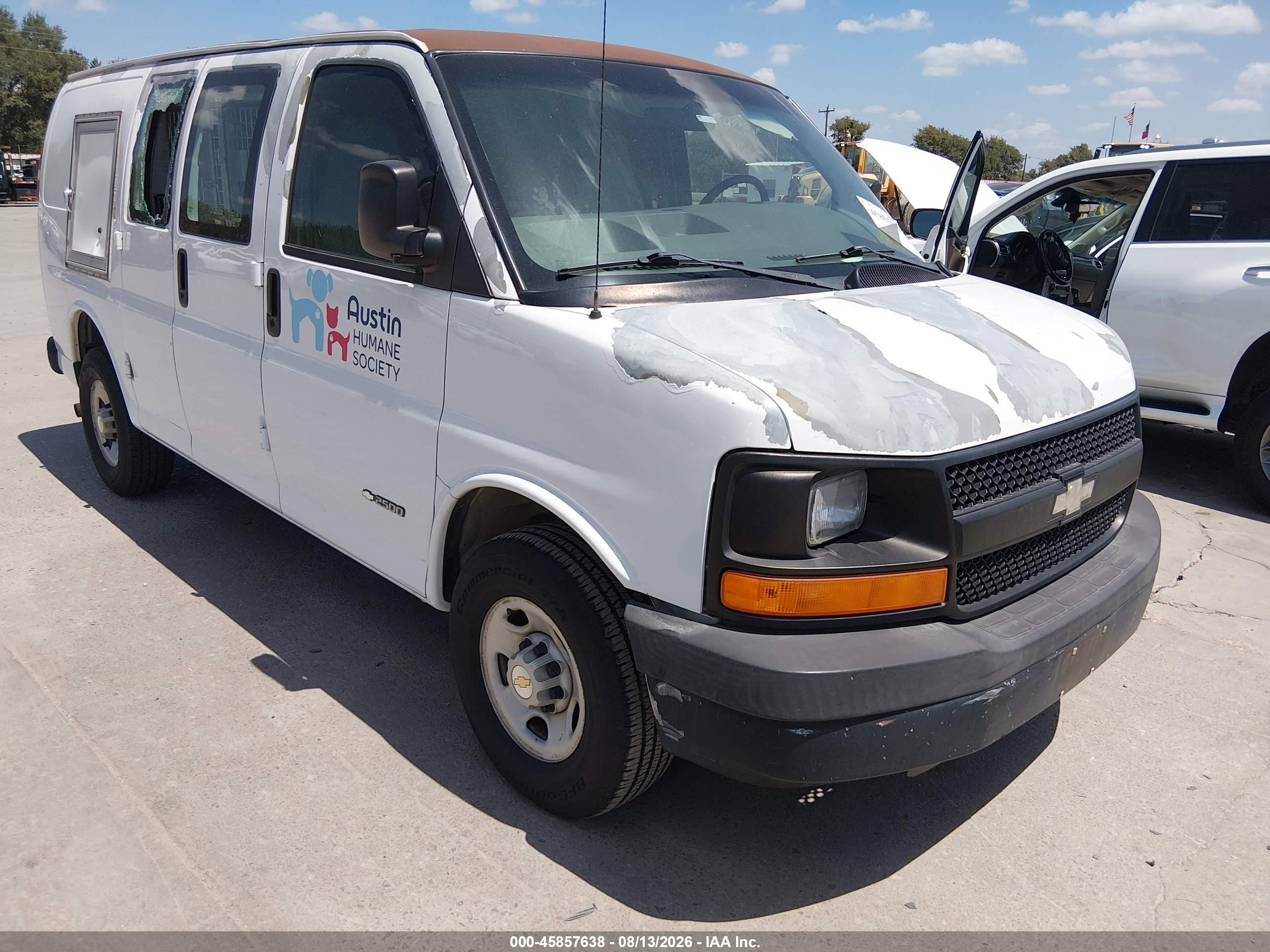 2005 Chevrolet Express   White vin: 1GCGG25V851147744