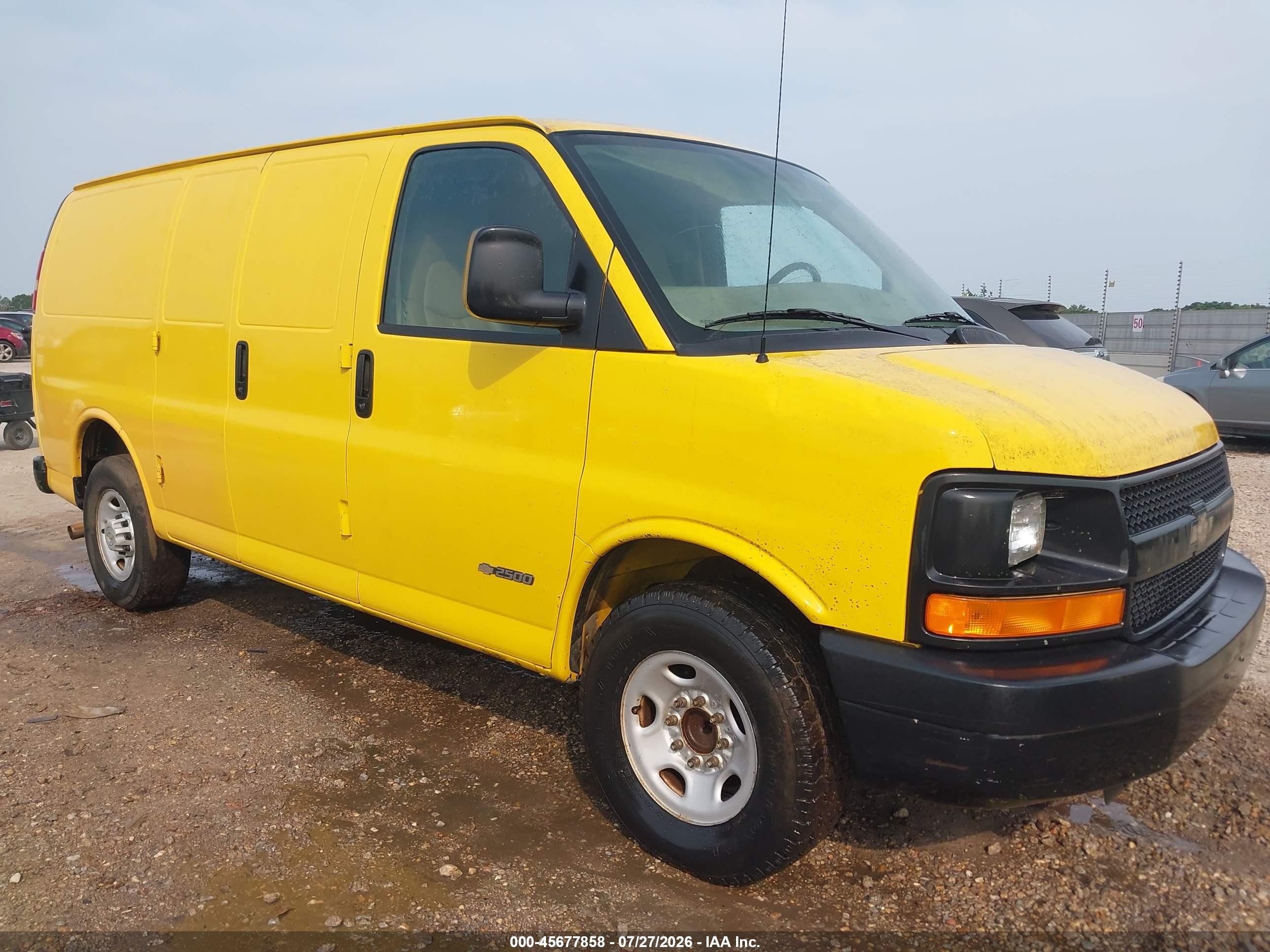 2005 Chevrolet Express   Yellow vin: 1GCGG25V851222913