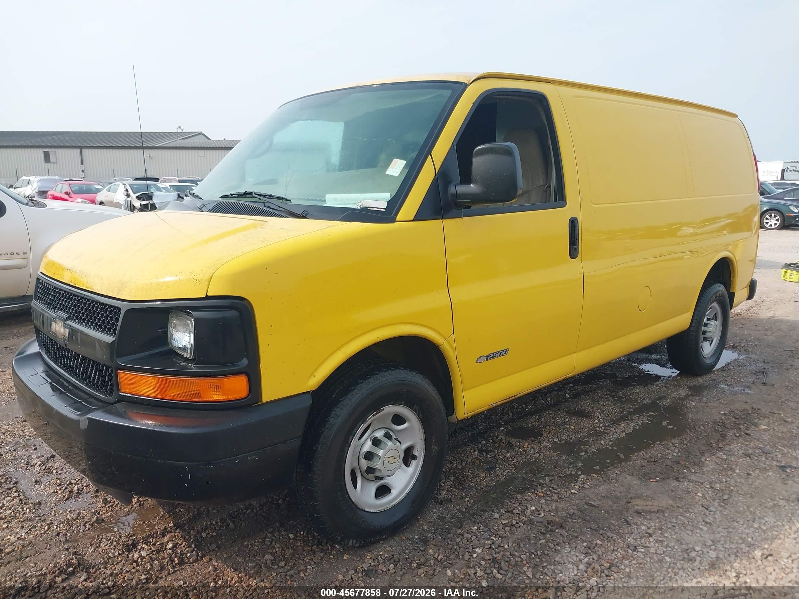 2005 Chevrolet Express   Yellow vin: 1GCGG25V851222913
