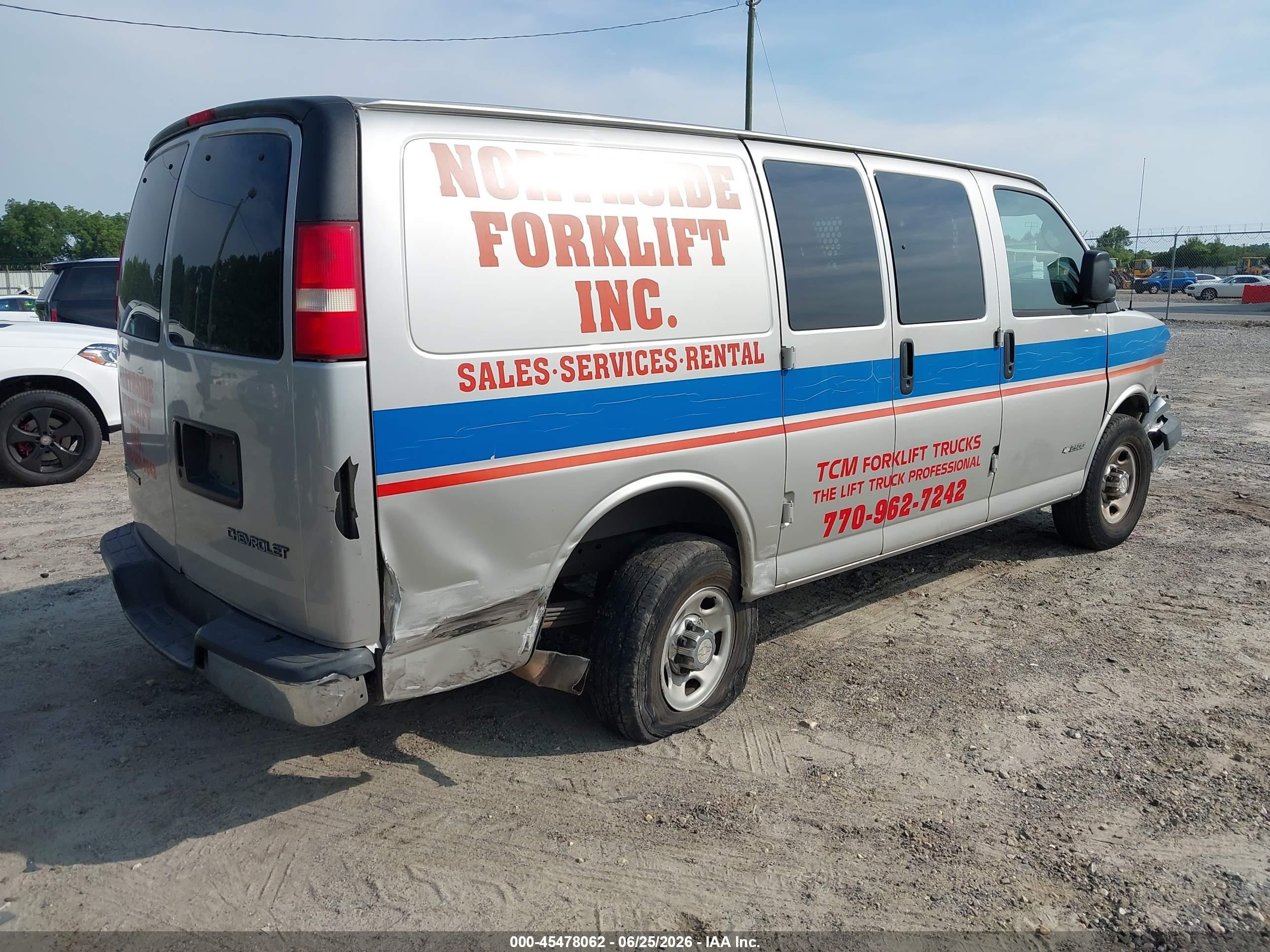 2006 Chevrolet Express Work Van Silver vin: 1GCGG25V861255749