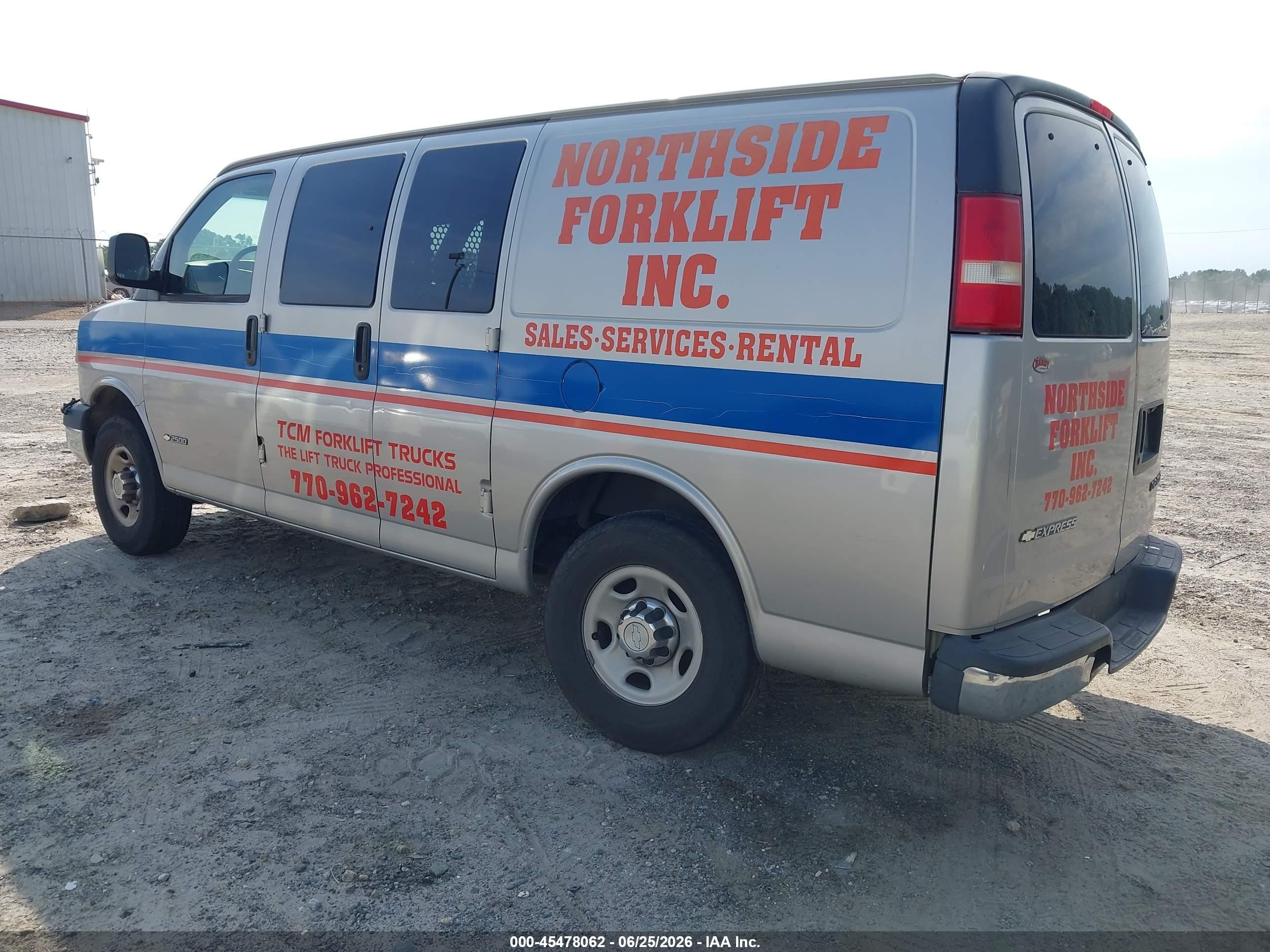 2006 Chevrolet Express Work Van Silver vin: 1GCGG25V861255749