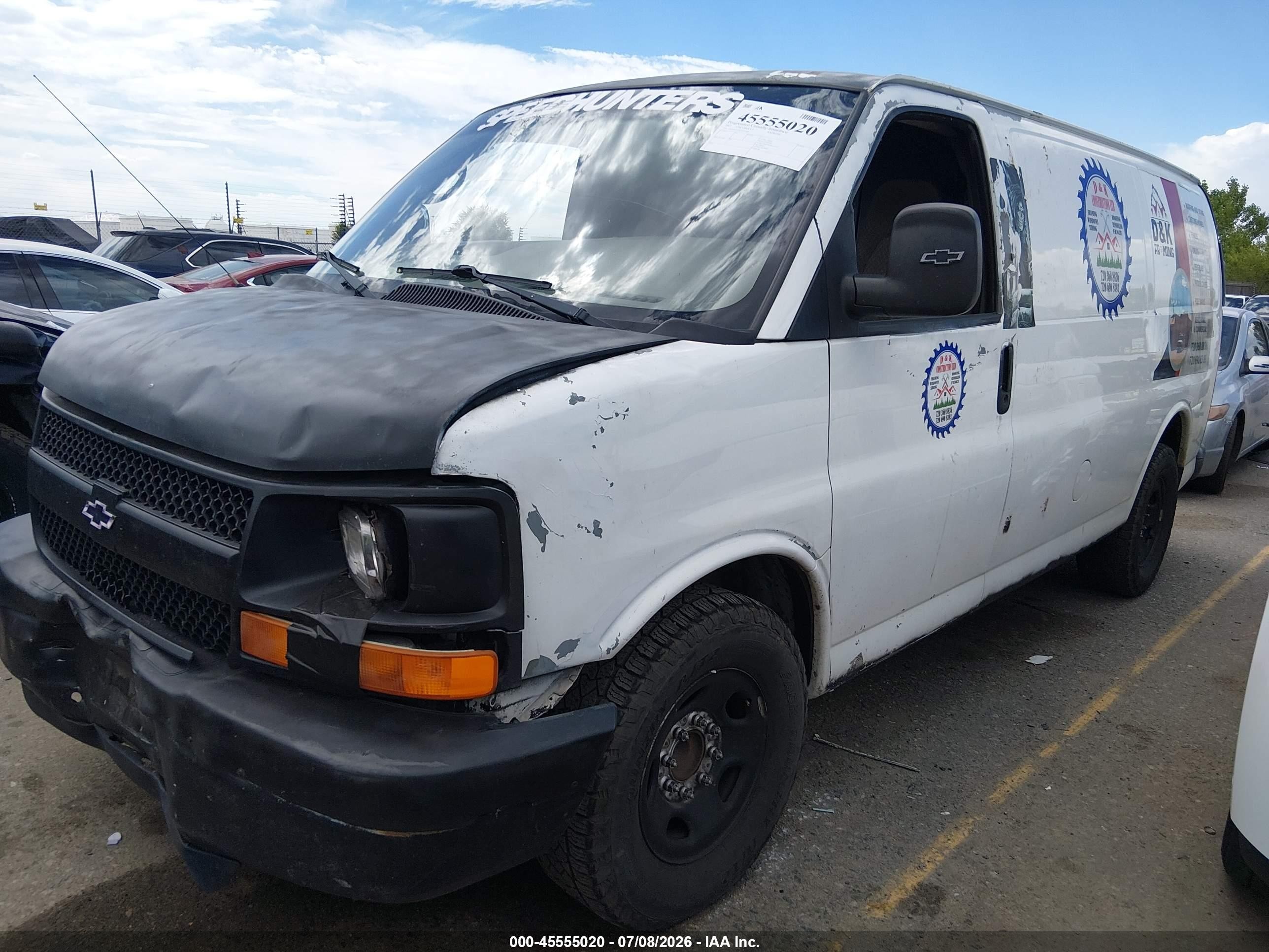 2007 Chevrolet Express Work Van White vin: 1GCGG25V871237169