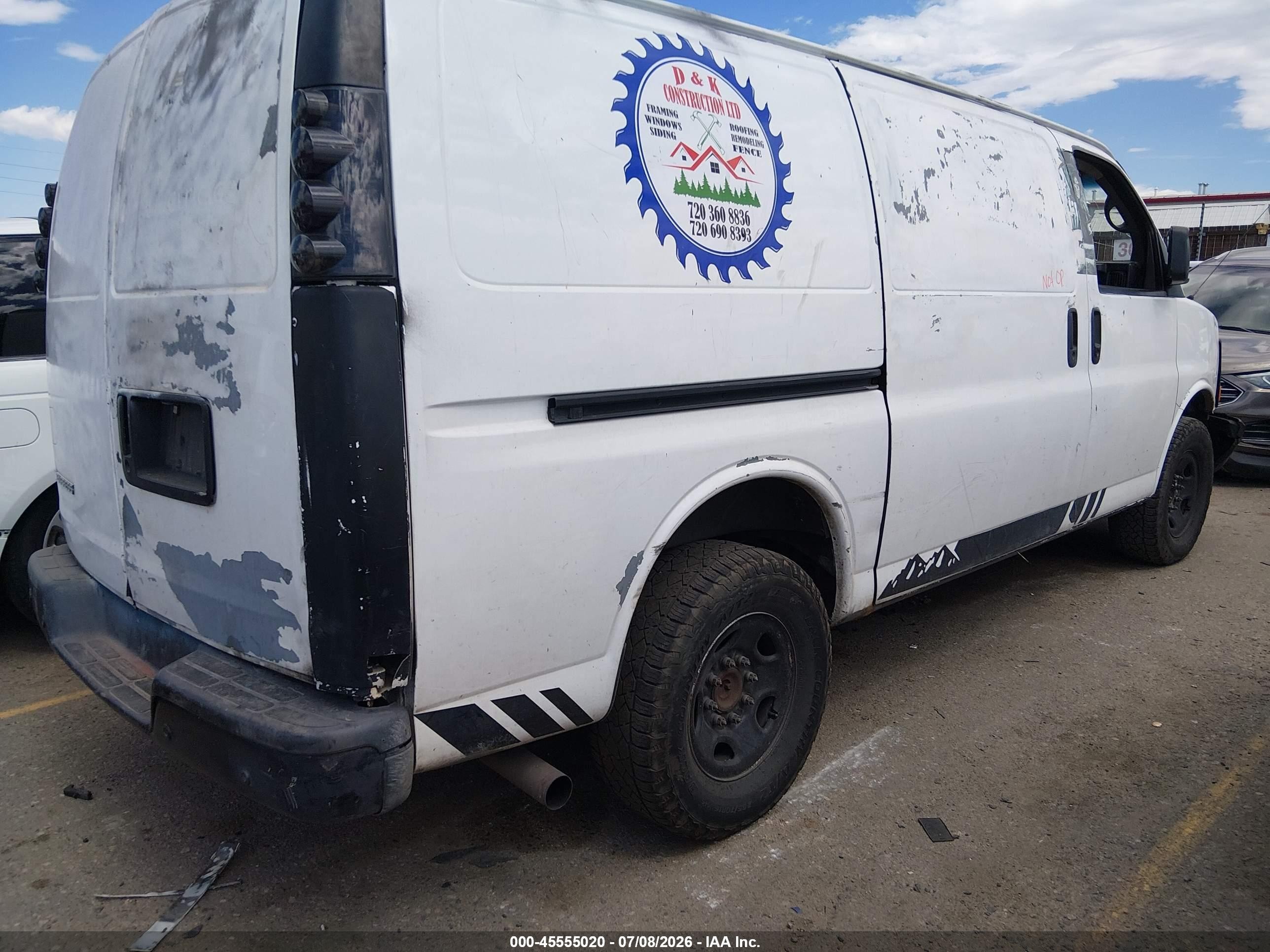 2007 Chevrolet Express Work Van White vin: 1GCGG25V871237169