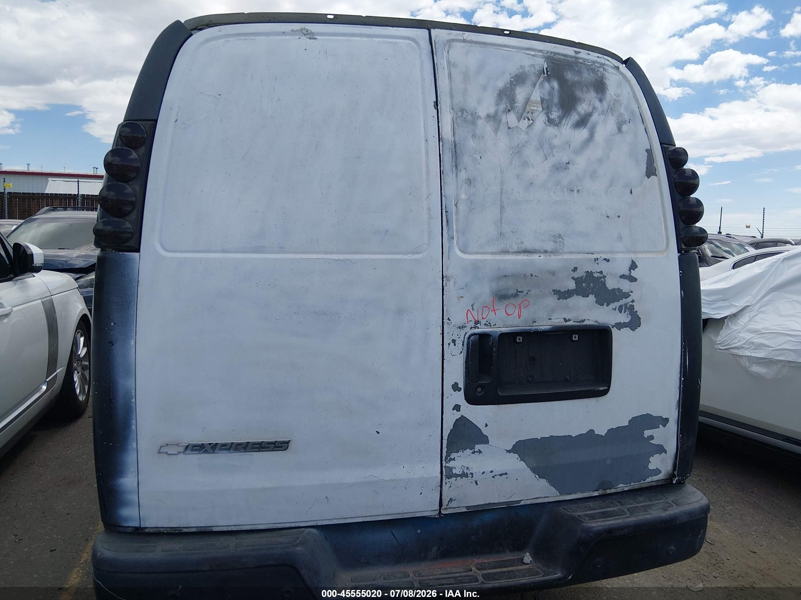 2007 Chevrolet Express Work Van White vin: 1GCGG25V871237169