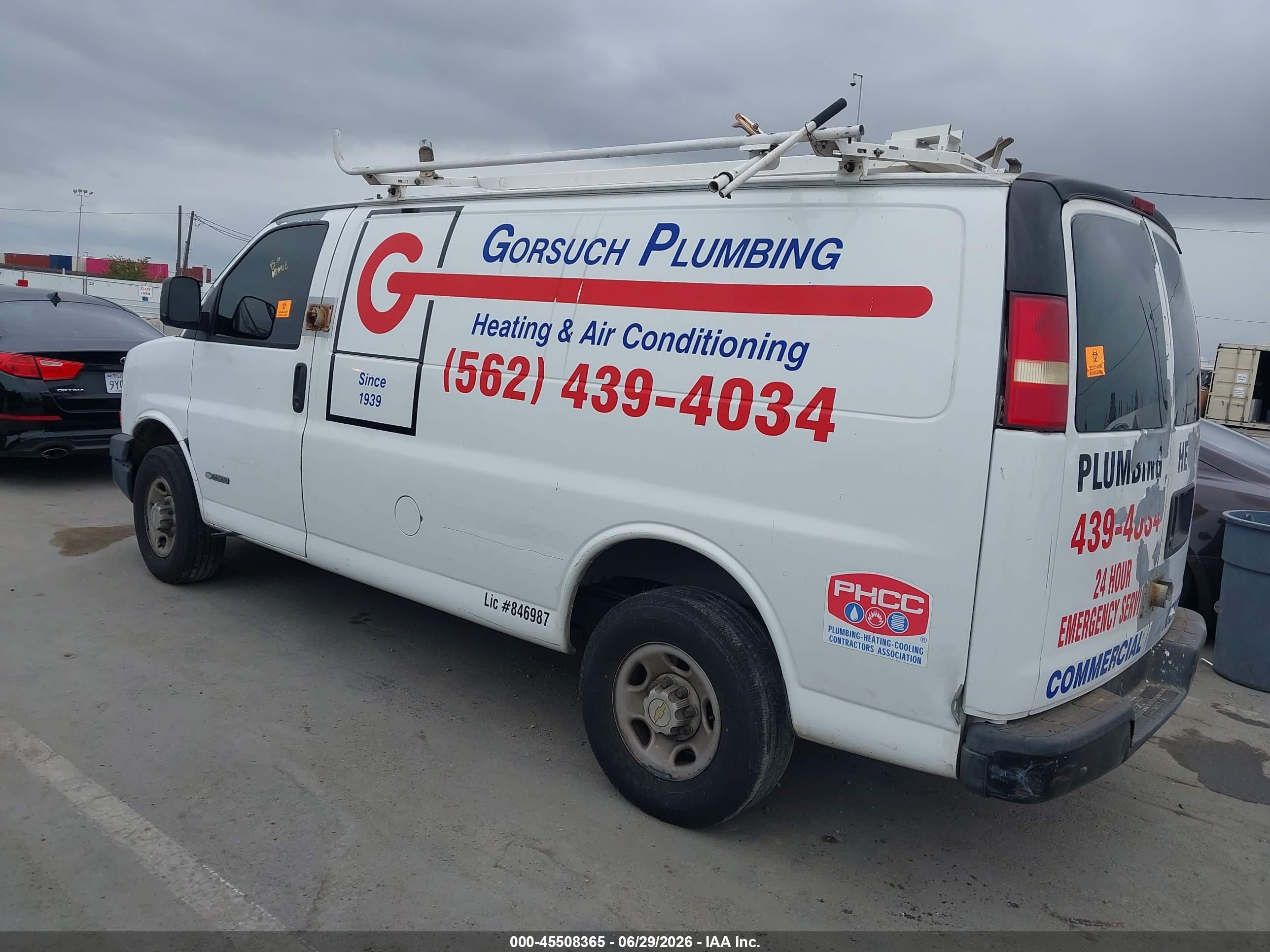 2004 Chevrolet Express   White vin: 1GCGG25V941213782