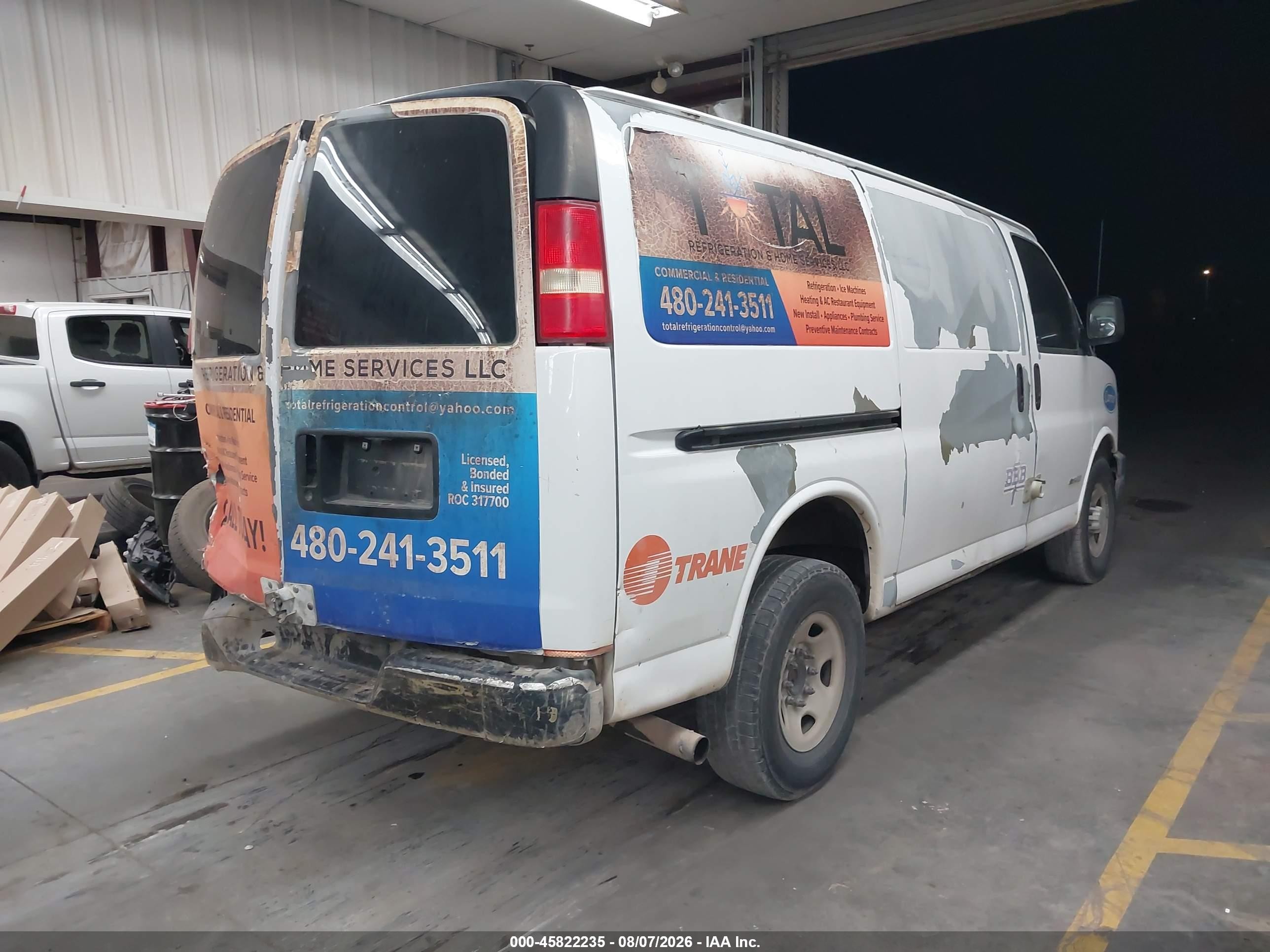 2006 Chevrolet Express Work Van White vin: 1GCGG25V961206897