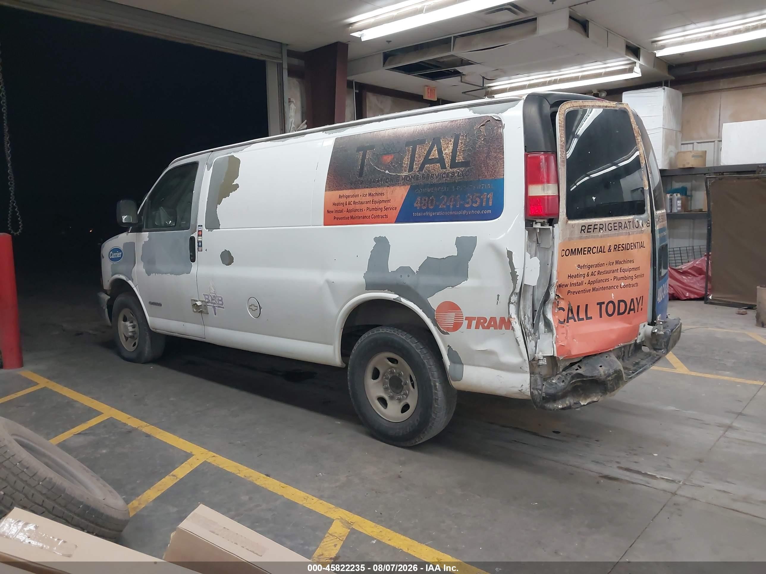 2006 Chevrolet Express Work Van White vin: 1GCGG25V961206897