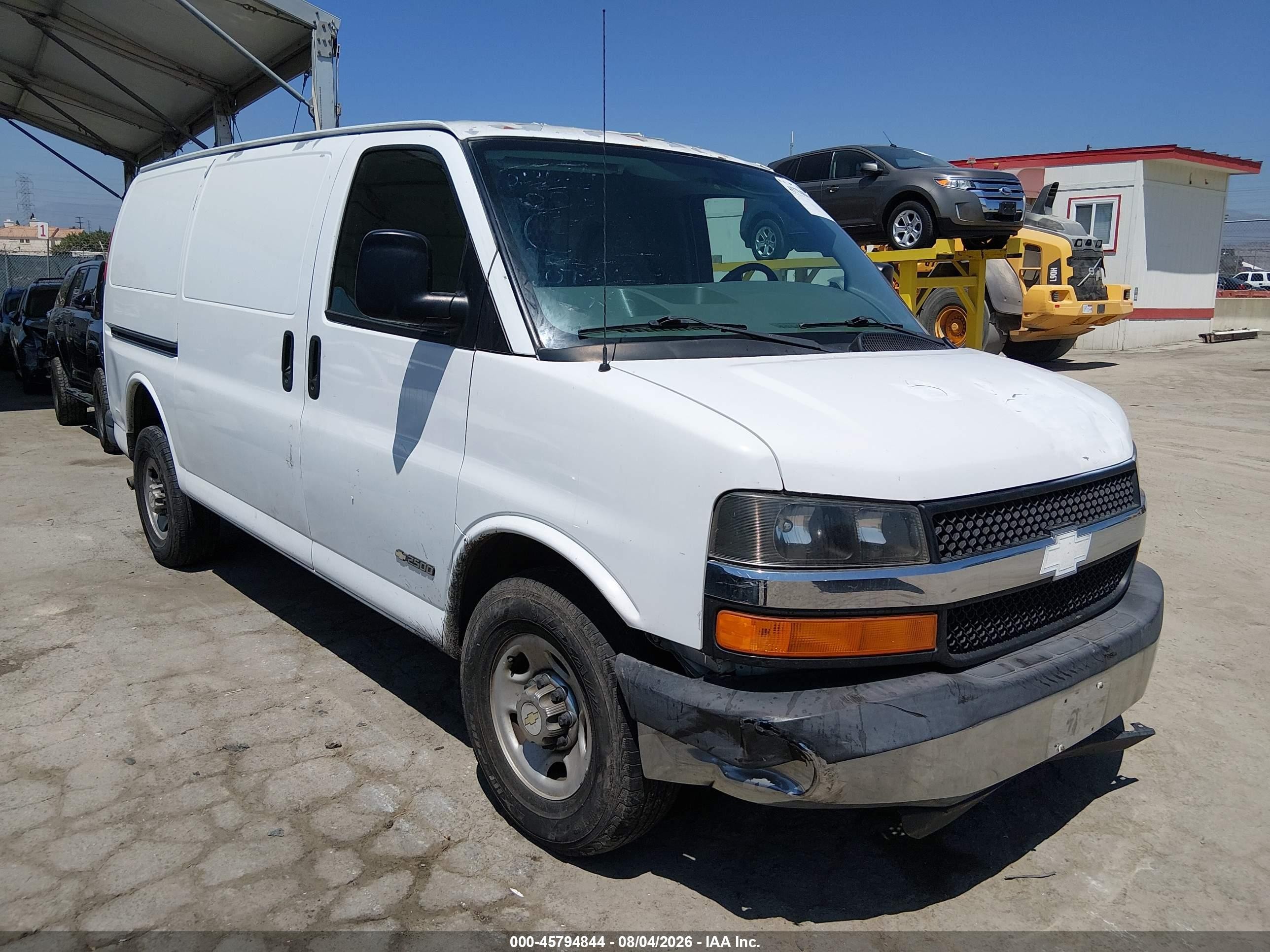 2006 Chevrolet Express Work Van White vin: 1GCGG25VX61111023