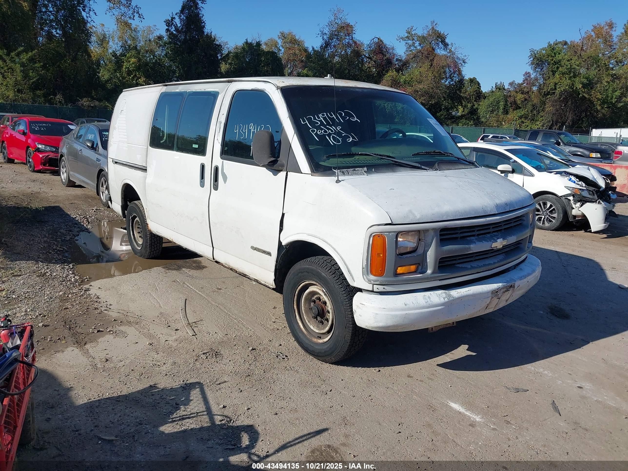 1998 Chevrolet Chevy Van G2500 White vin: 1GCGG25W4W1080411