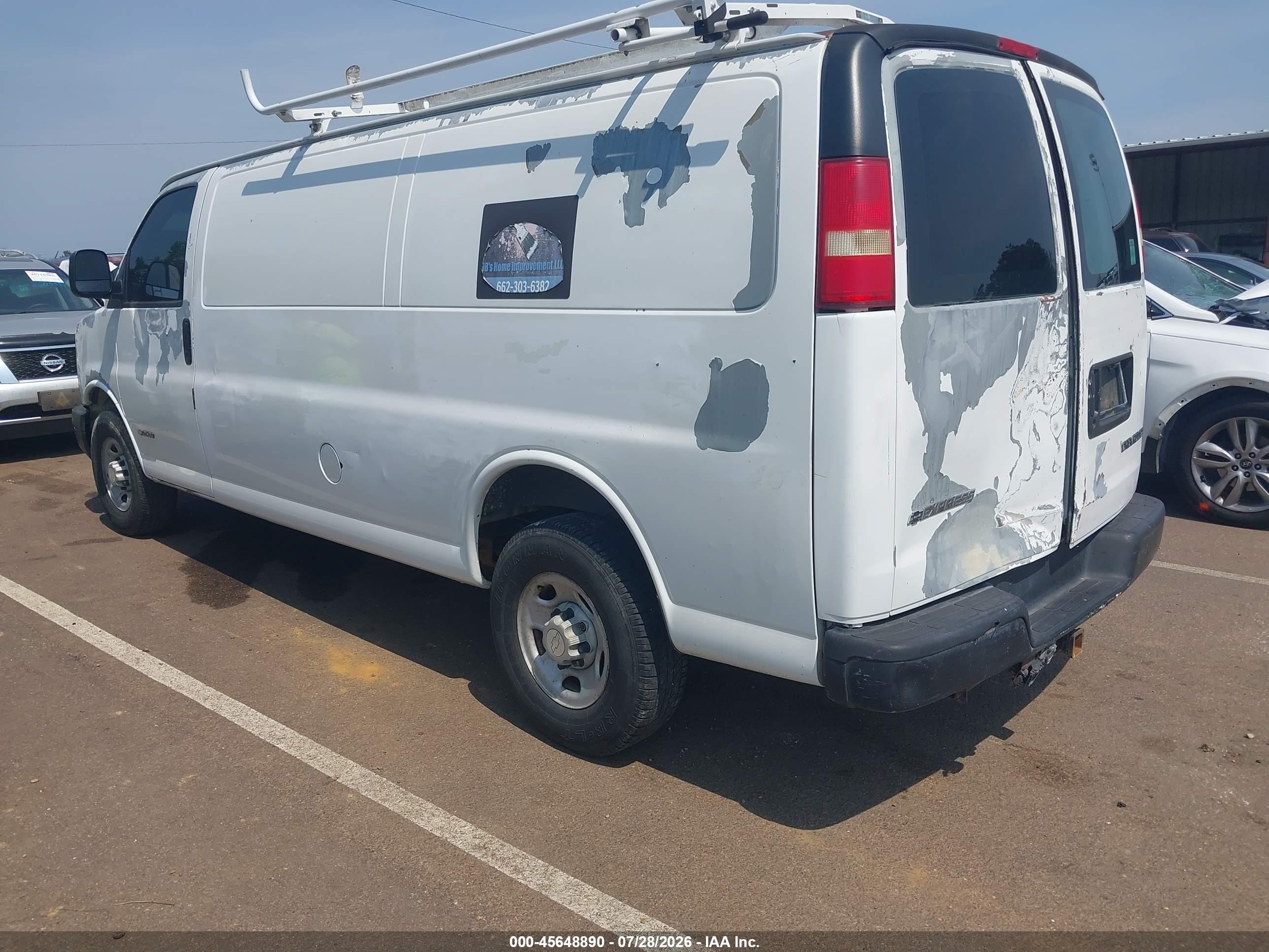 2006 Chevrolet Express Cargo Van Work Van White vin: 1GCGG29V961105367