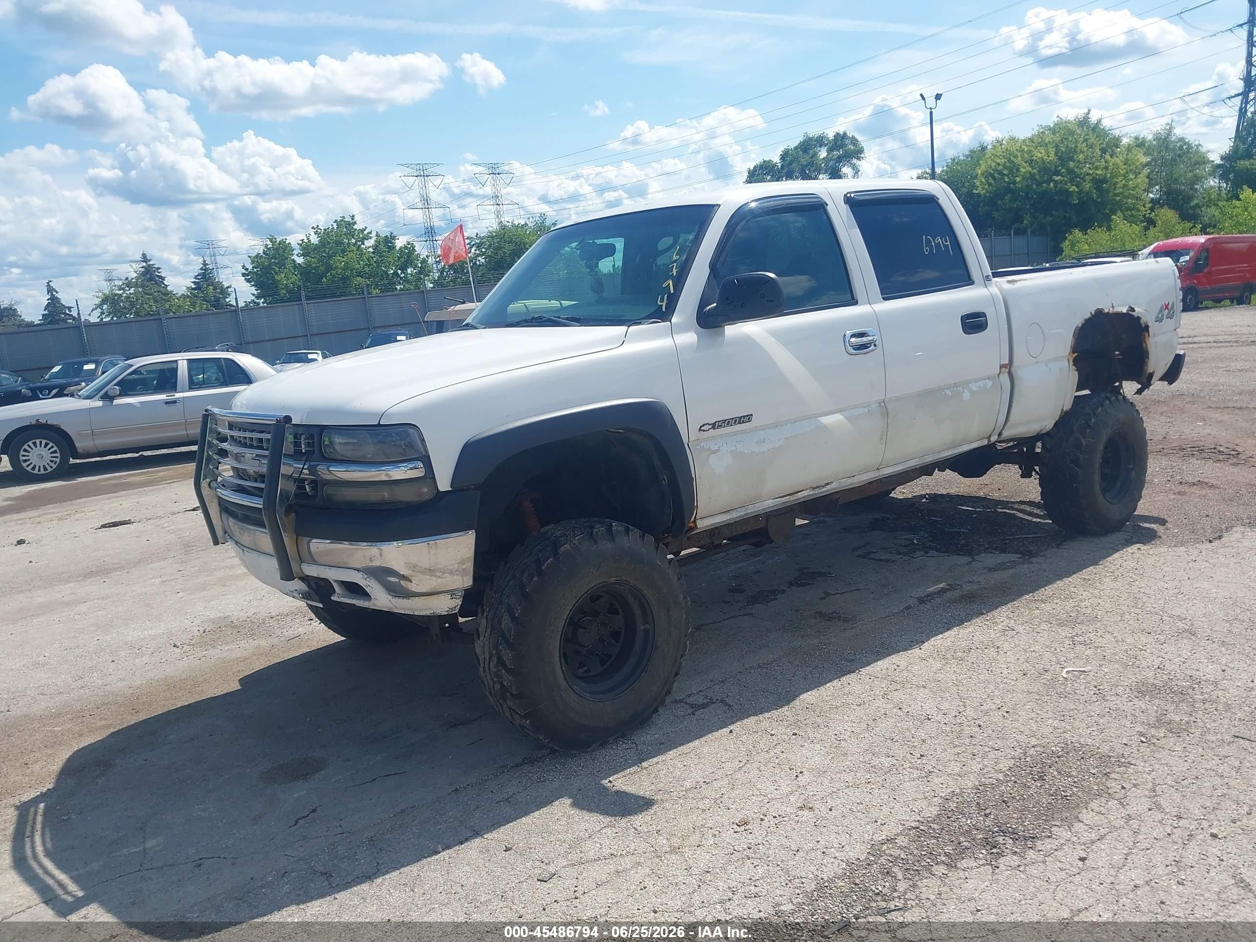 2001 Chevrolet Silverado 1500hd Ls White vin: 1GCGK13U01F137418