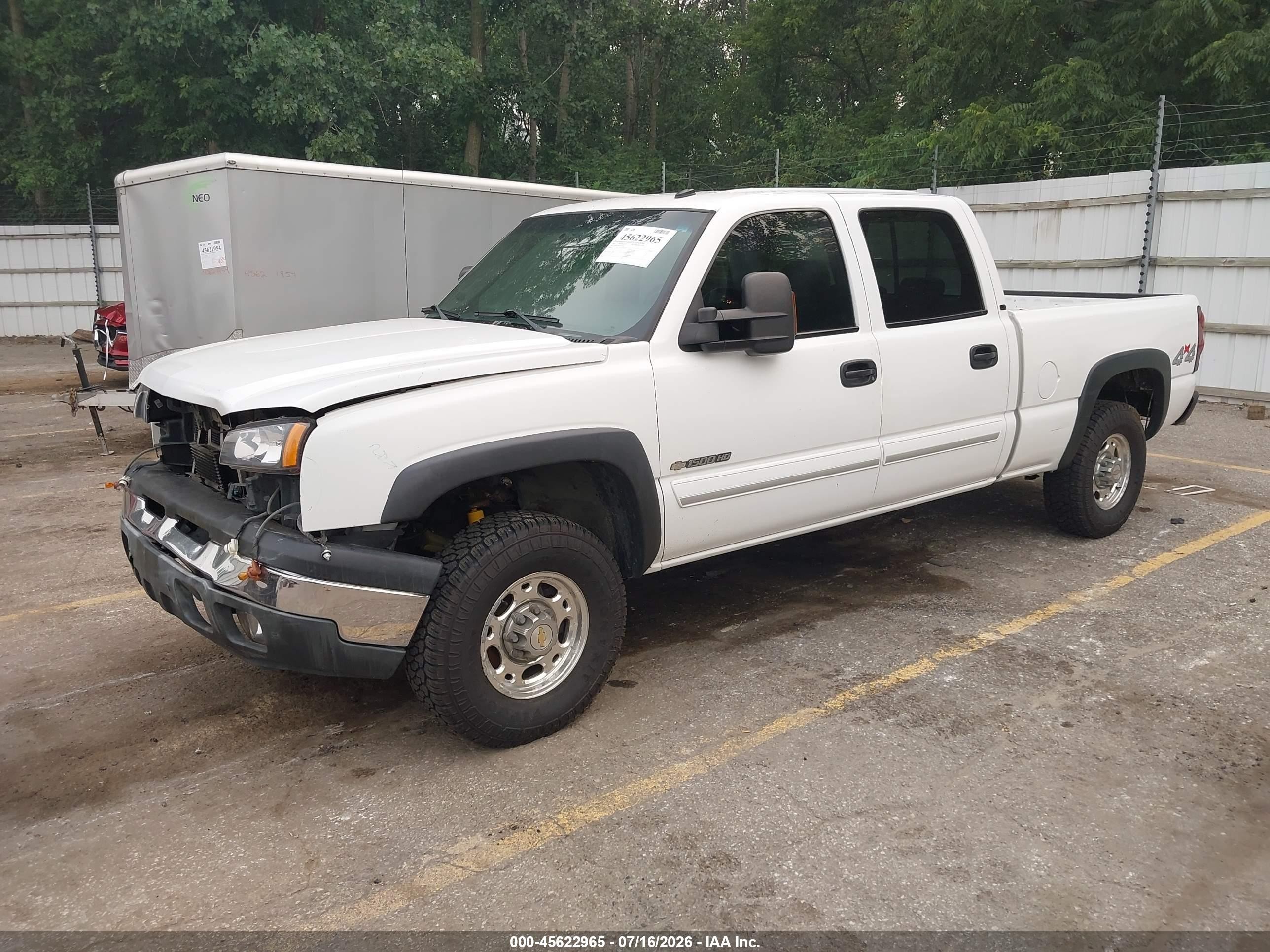 2003 Chevrolet Silverado 1500hd Ls/lt White vin: 1GCGK13U03F110416
