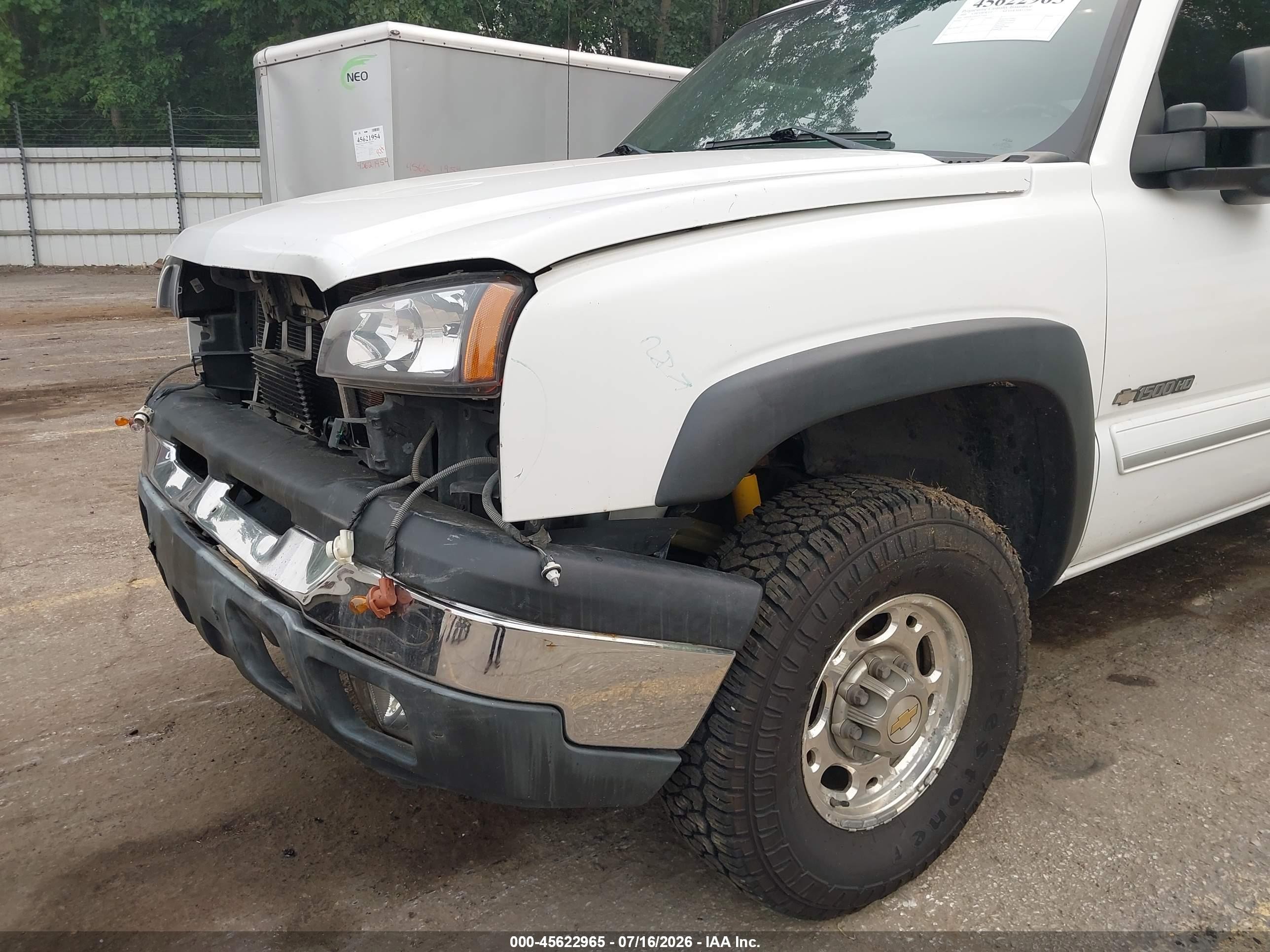 2003 Chevrolet Silverado 1500hd Ls/lt White vin: 1GCGK13U03F110416