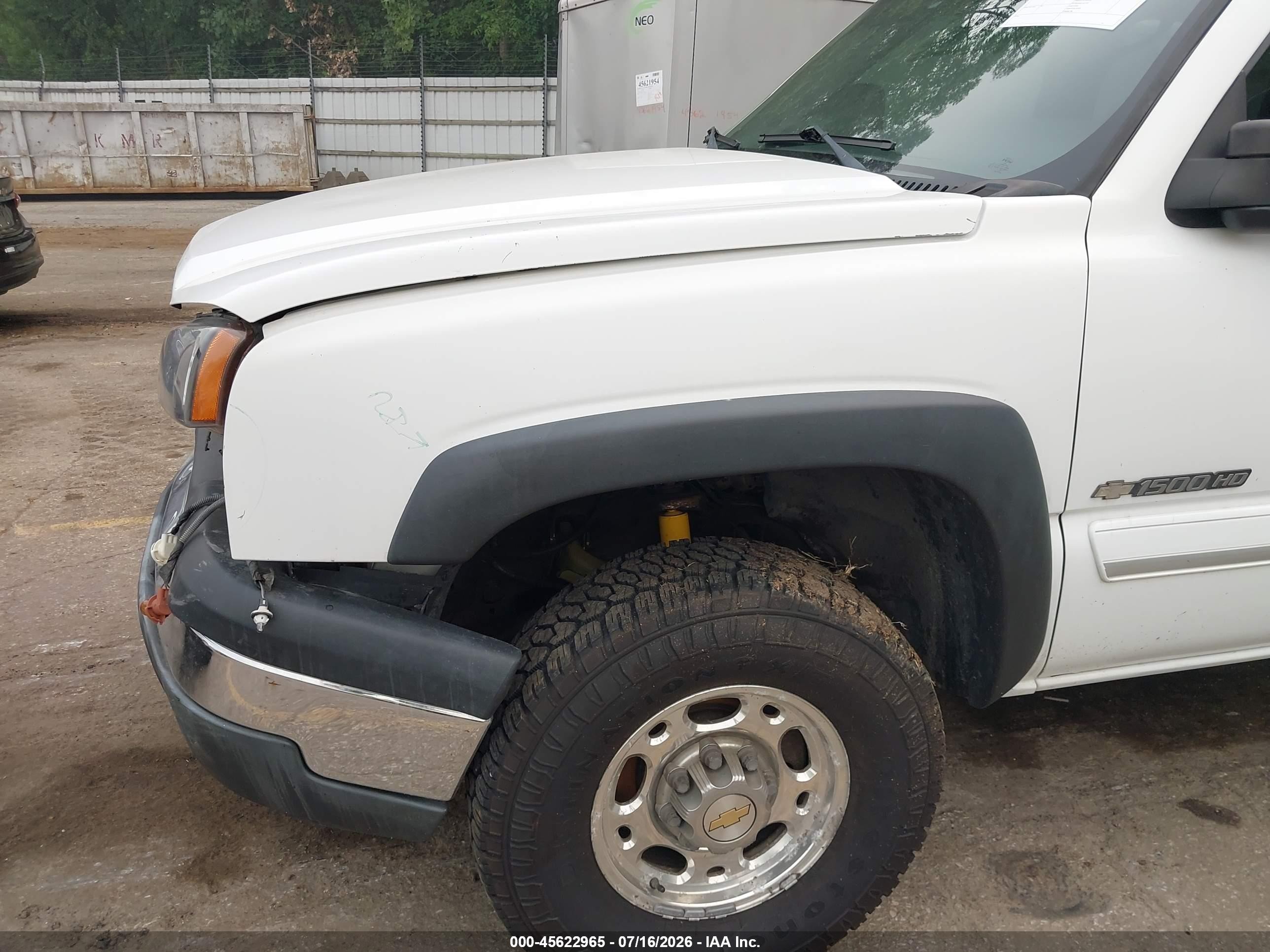 2003 Chevrolet Silverado 1500hd Ls/lt White vin: 1GCGK13U03F110416