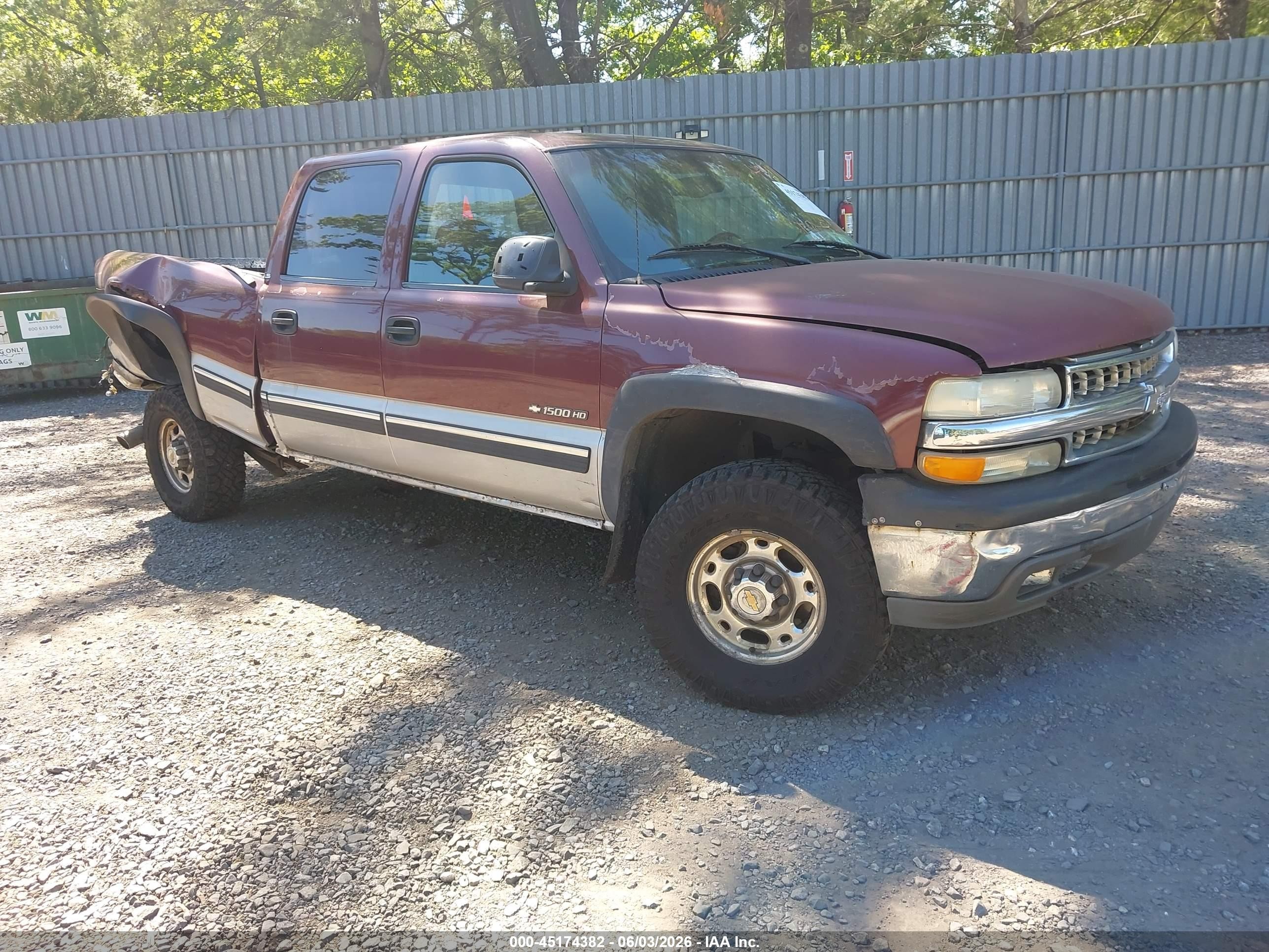 2002 Chevrolet Silverado 1500hd Ls Maroon vin: 1GCGK13U52F218657