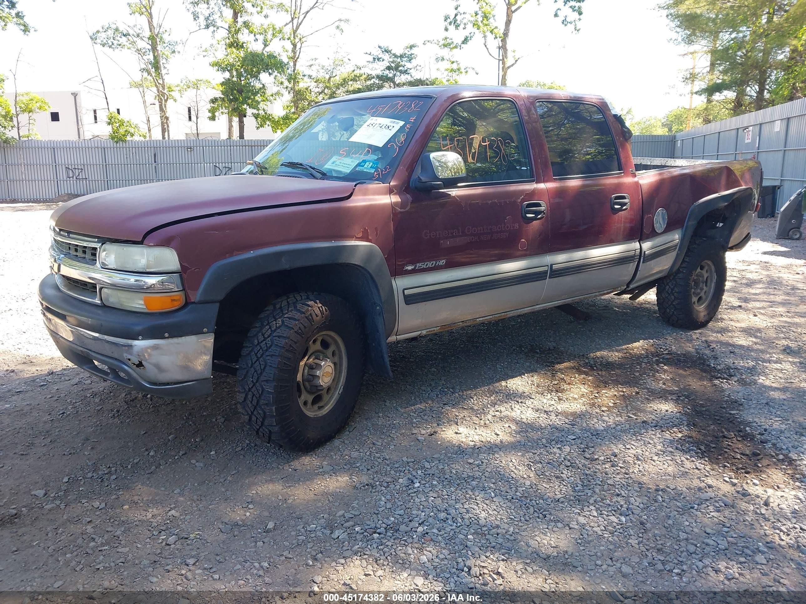 2002 Chevrolet Silverado 1500hd Ls Maroon vin: 1GCGK13U52F218657