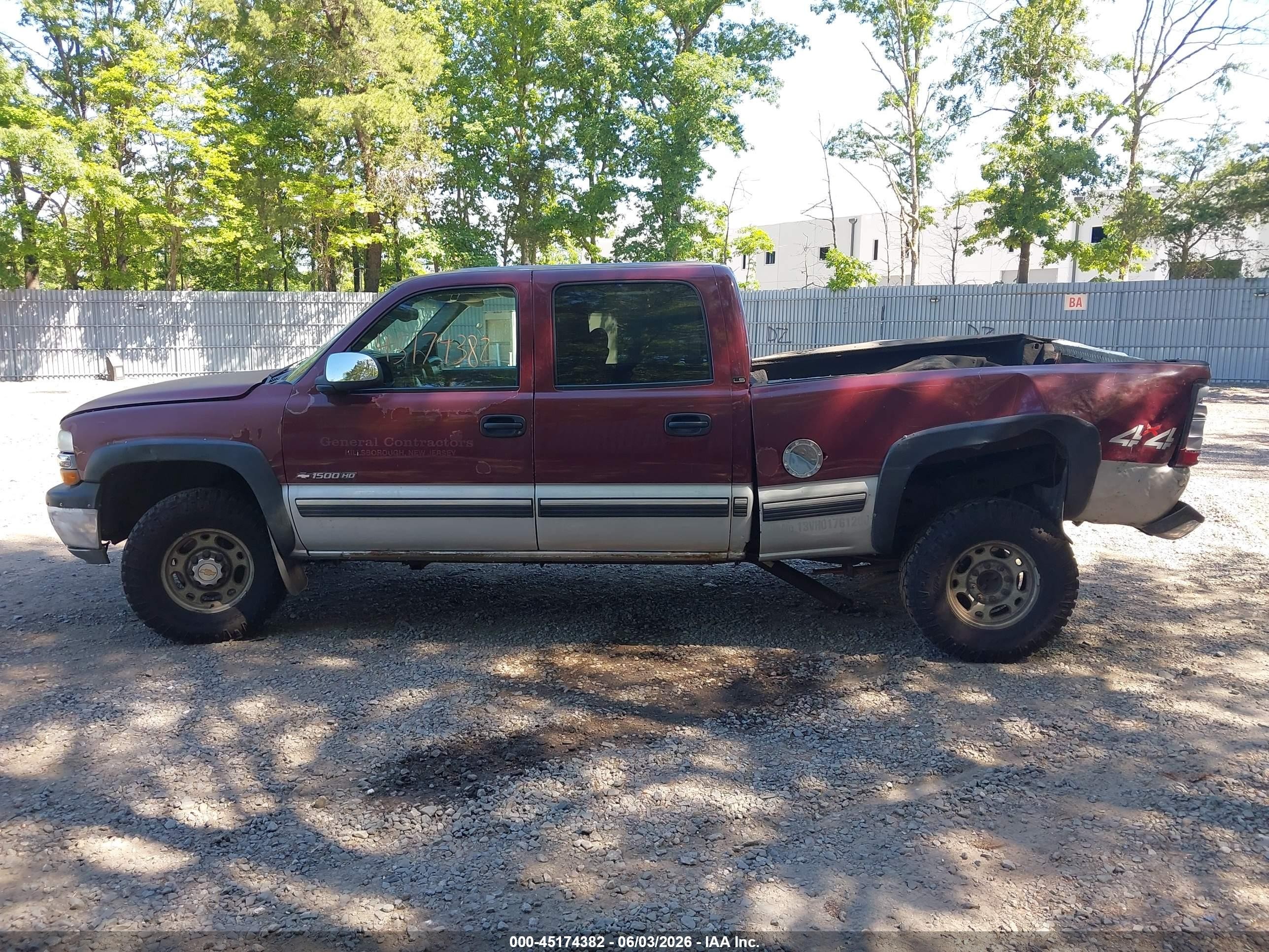 2002 Chevrolet Silverado 1500hd Ls Maroon vin: 1GCGK13U52F218657
