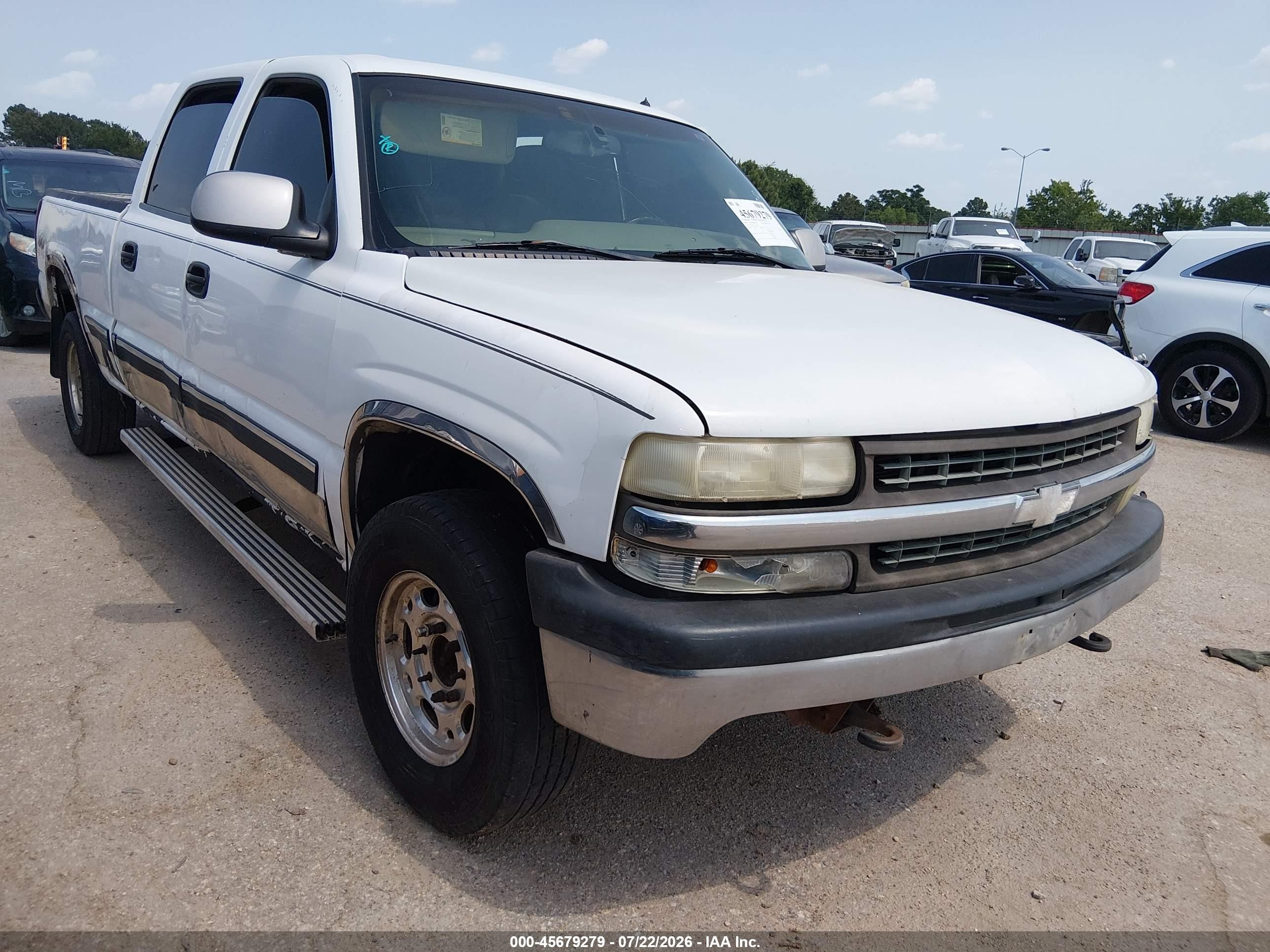 2002 Chevrolet Silverado 1500hd Lt White vin: 1GCGK13U72F162320