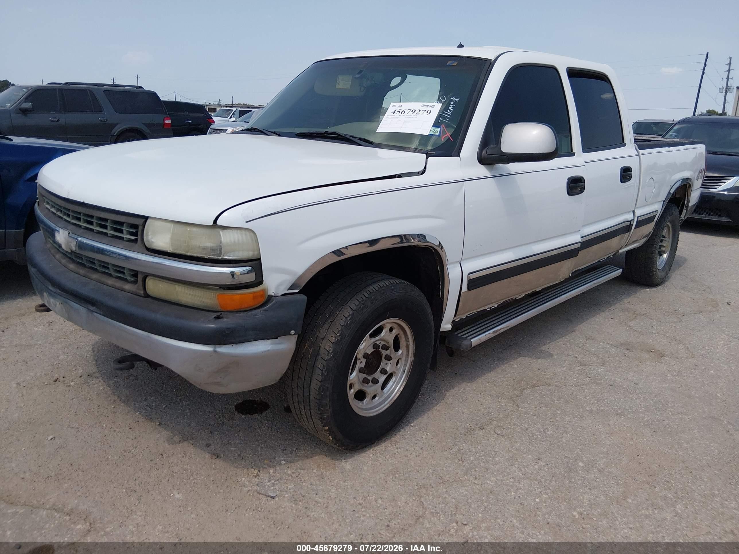 2002 Chevrolet Silverado 1500hd Lt White vin: 1GCGK13U72F162320
