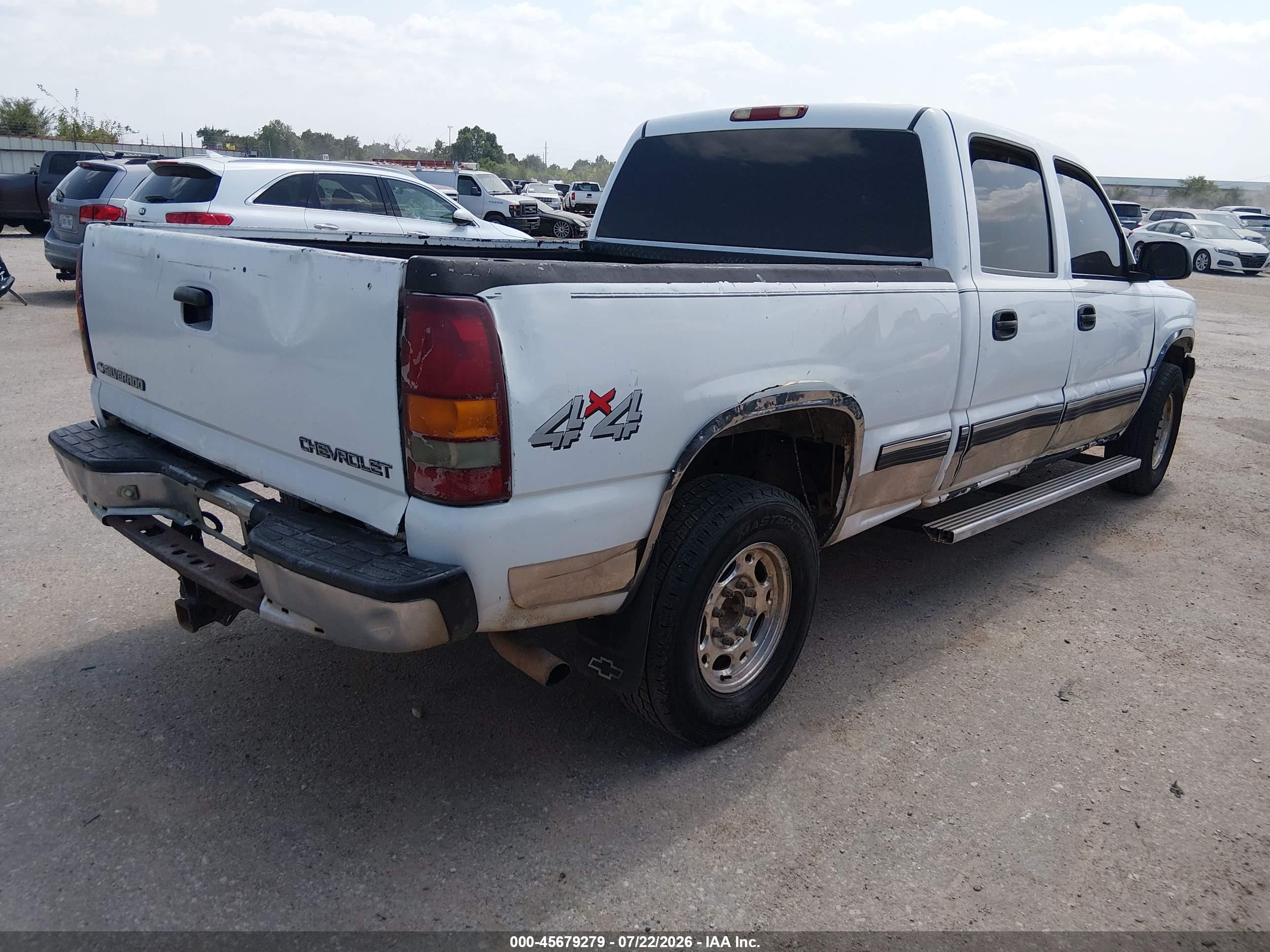 2002 Chevrolet Silverado 1500hd Lt White vin: 1GCGK13U72F162320