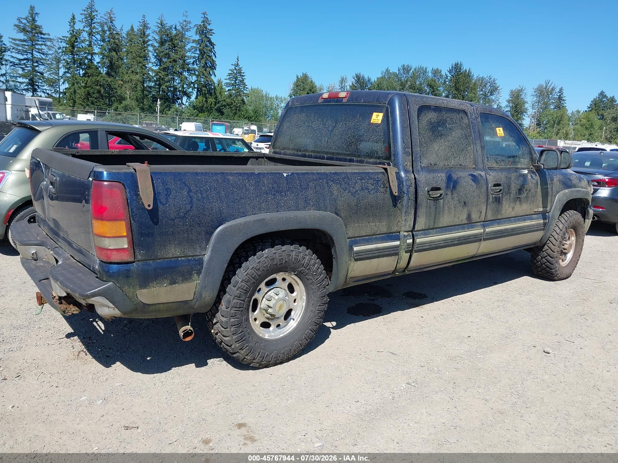 2001 Chevrolet Silverado 1500hd Lt Blue vin: 1GCGK13U81F173633