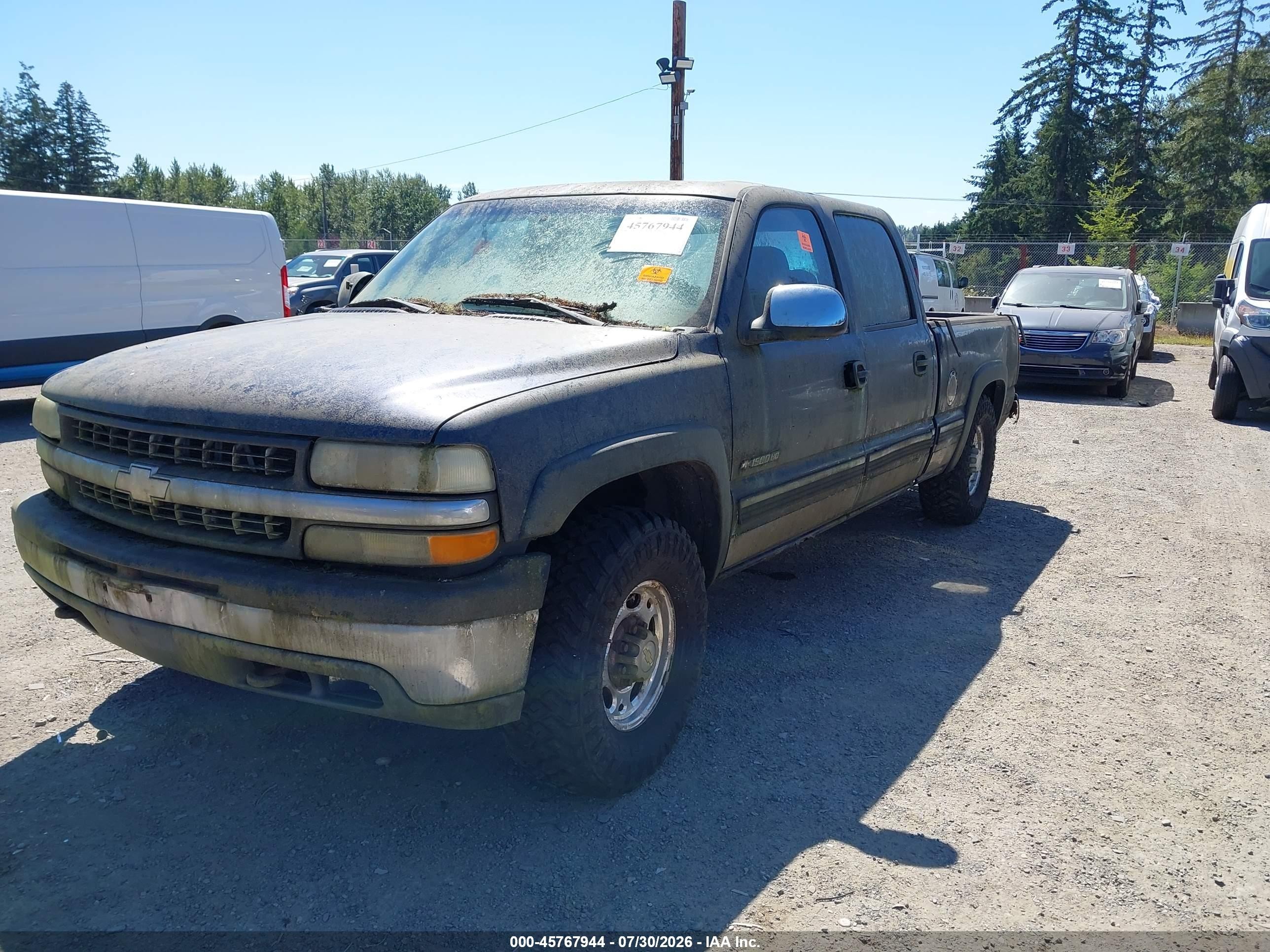 2001 Chevrolet Silverado 1500hd Lt Blue vin: 1GCGK13U81F173633
