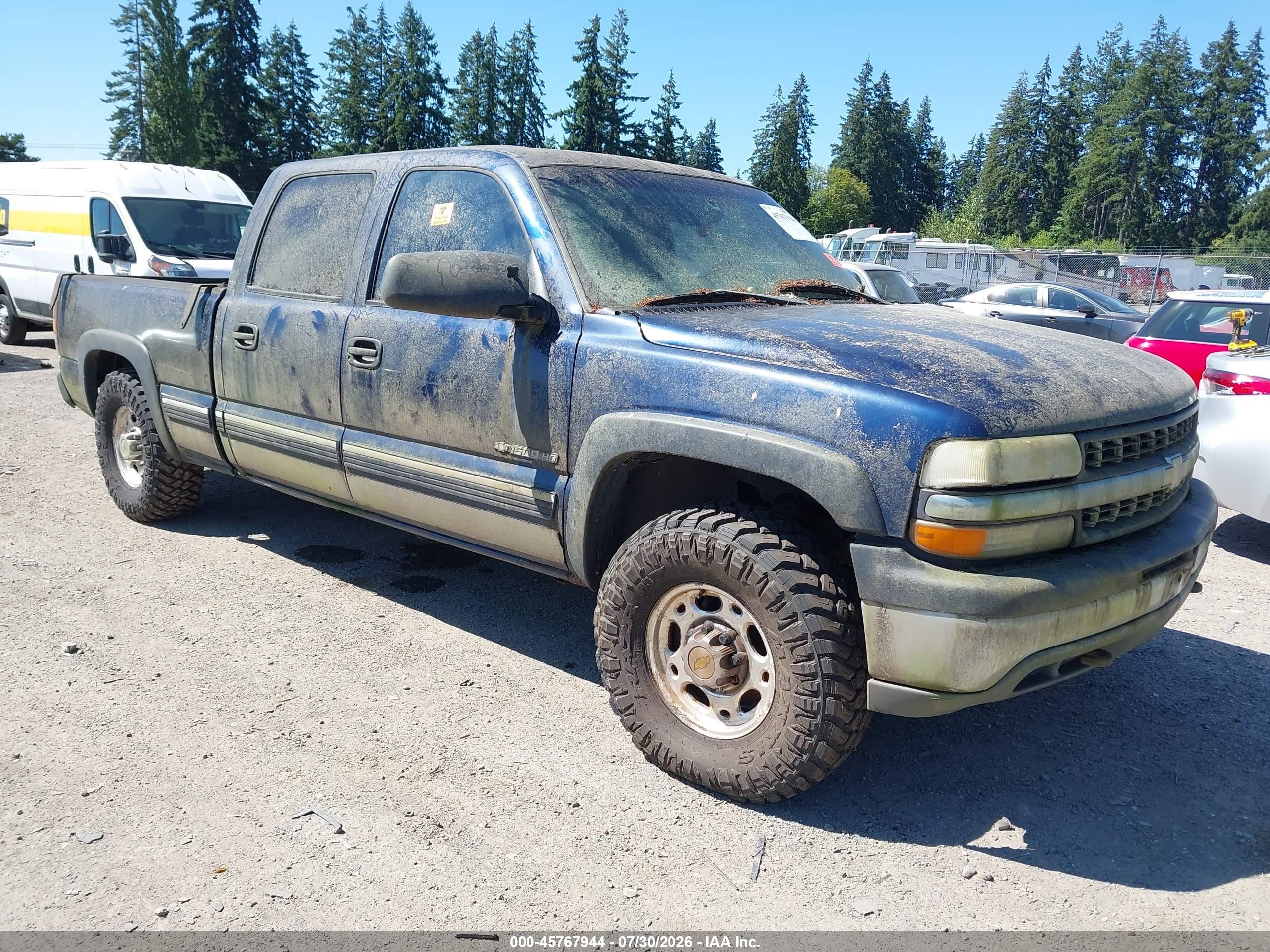 2001 Chevrolet Silverado 1500hd Lt Blue vin: 1GCGK13U81F173633