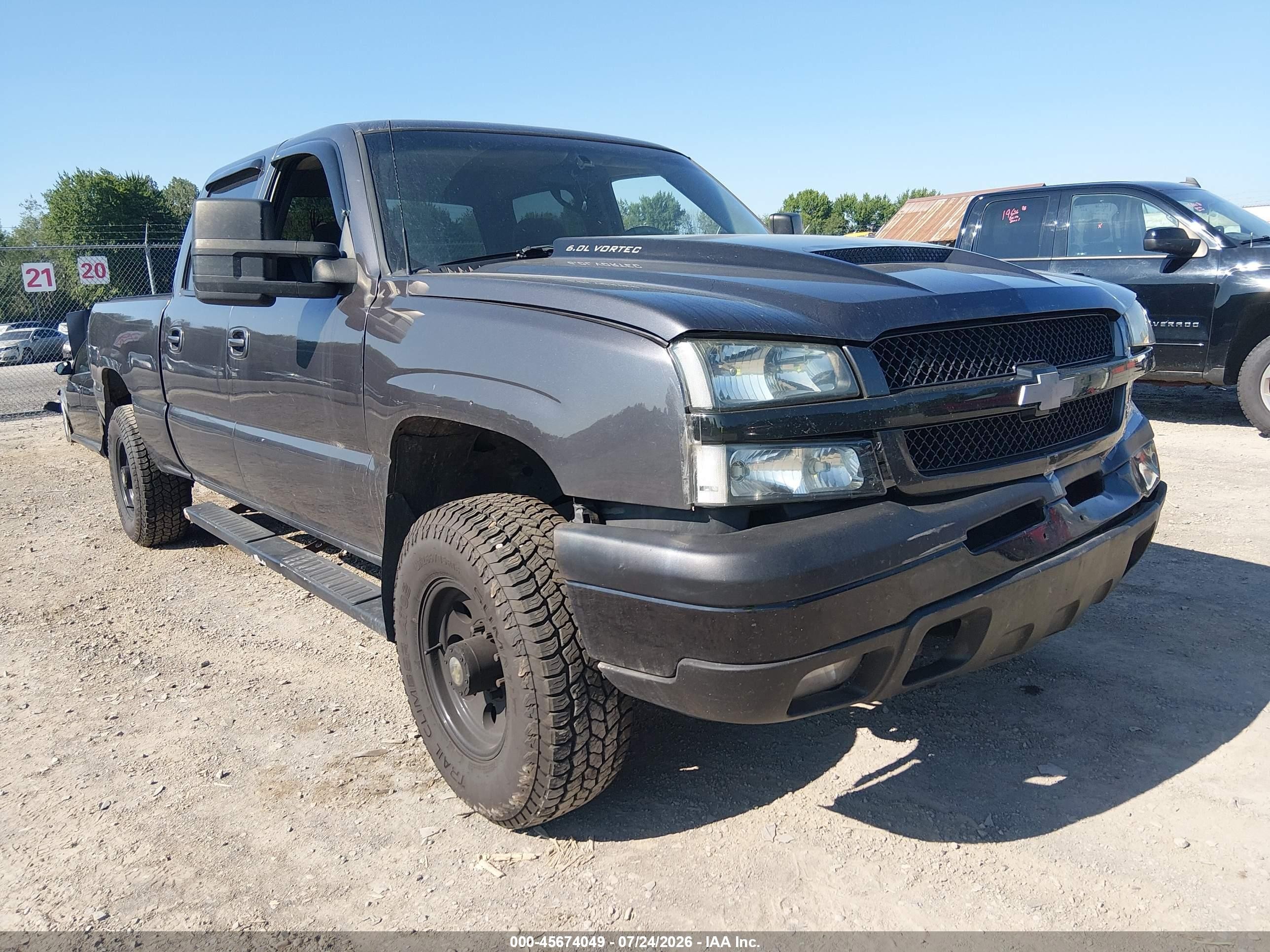 2004 Chevrolet Silverado 2500 Ls Gray vin: 1GCGK23U04F109628