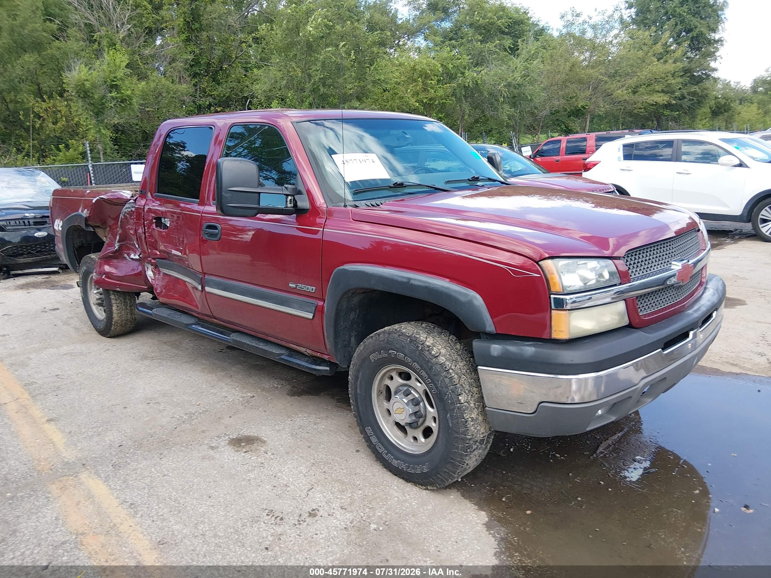 2004 Chevrolet Silverado 2500 Ls Burgundy vin: 1GCGK23U34F170827