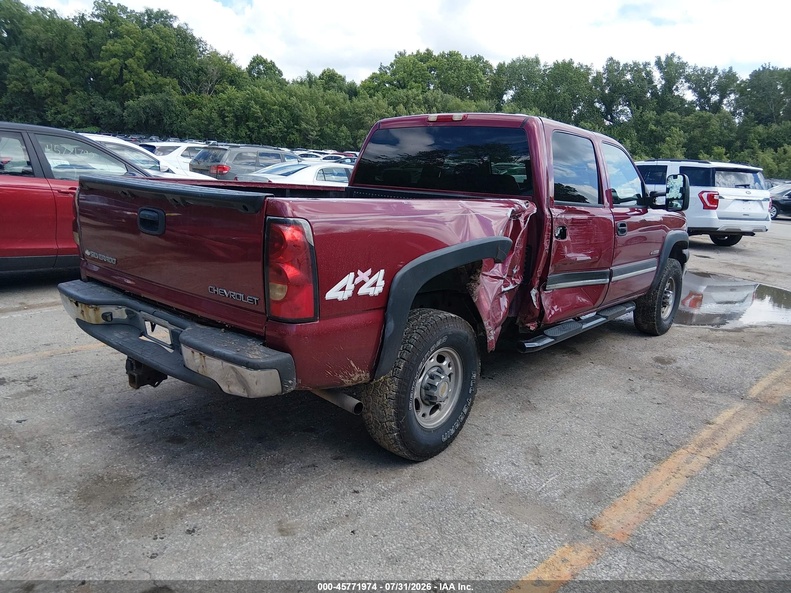 2004 Chevrolet Silverado 2500 Ls Burgundy vin: 1GCGK23U34F170827