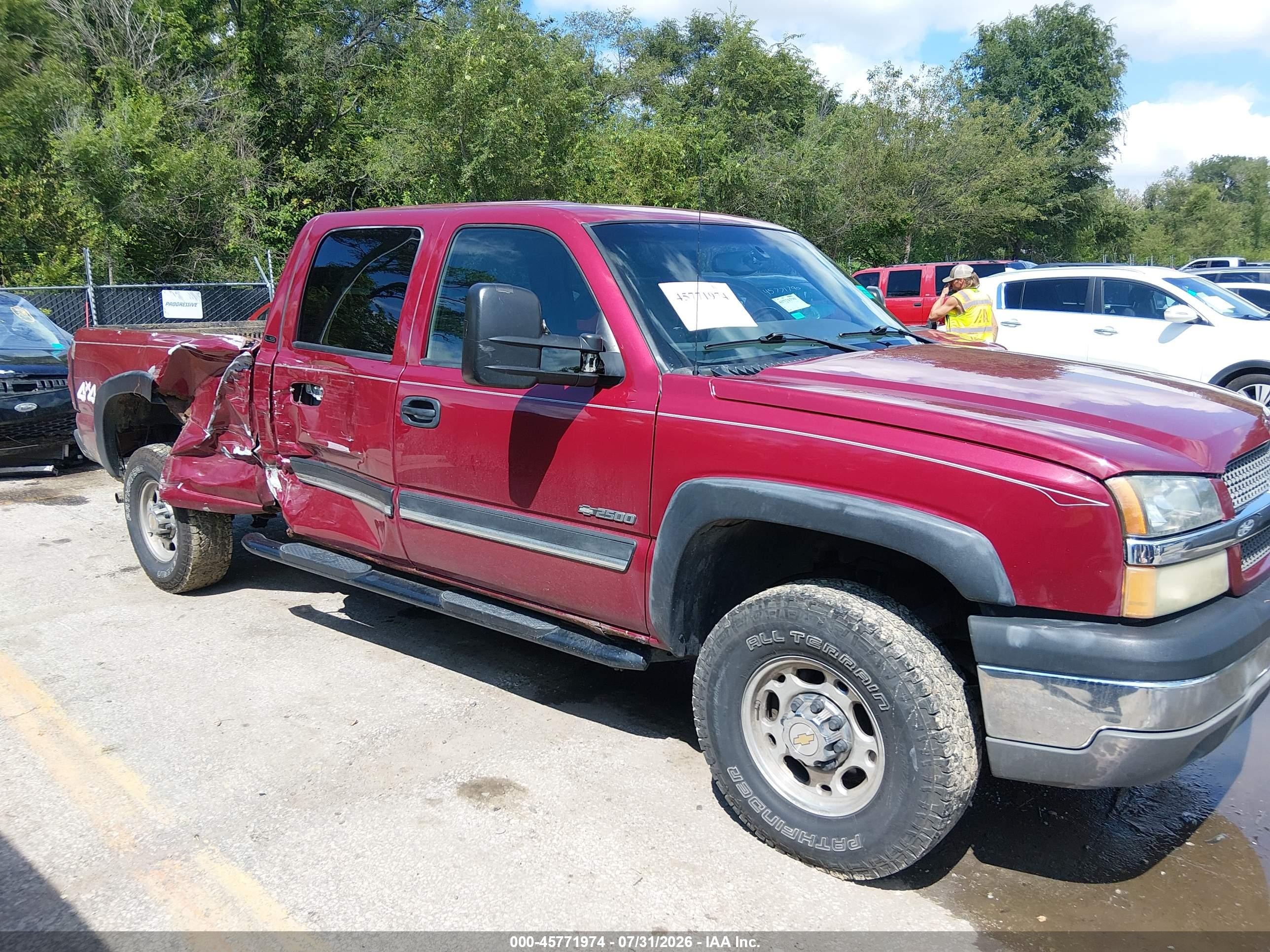 2004 Chevrolet Silverado 2500 Ls Burgundy vin: 1GCGK23U34F170827