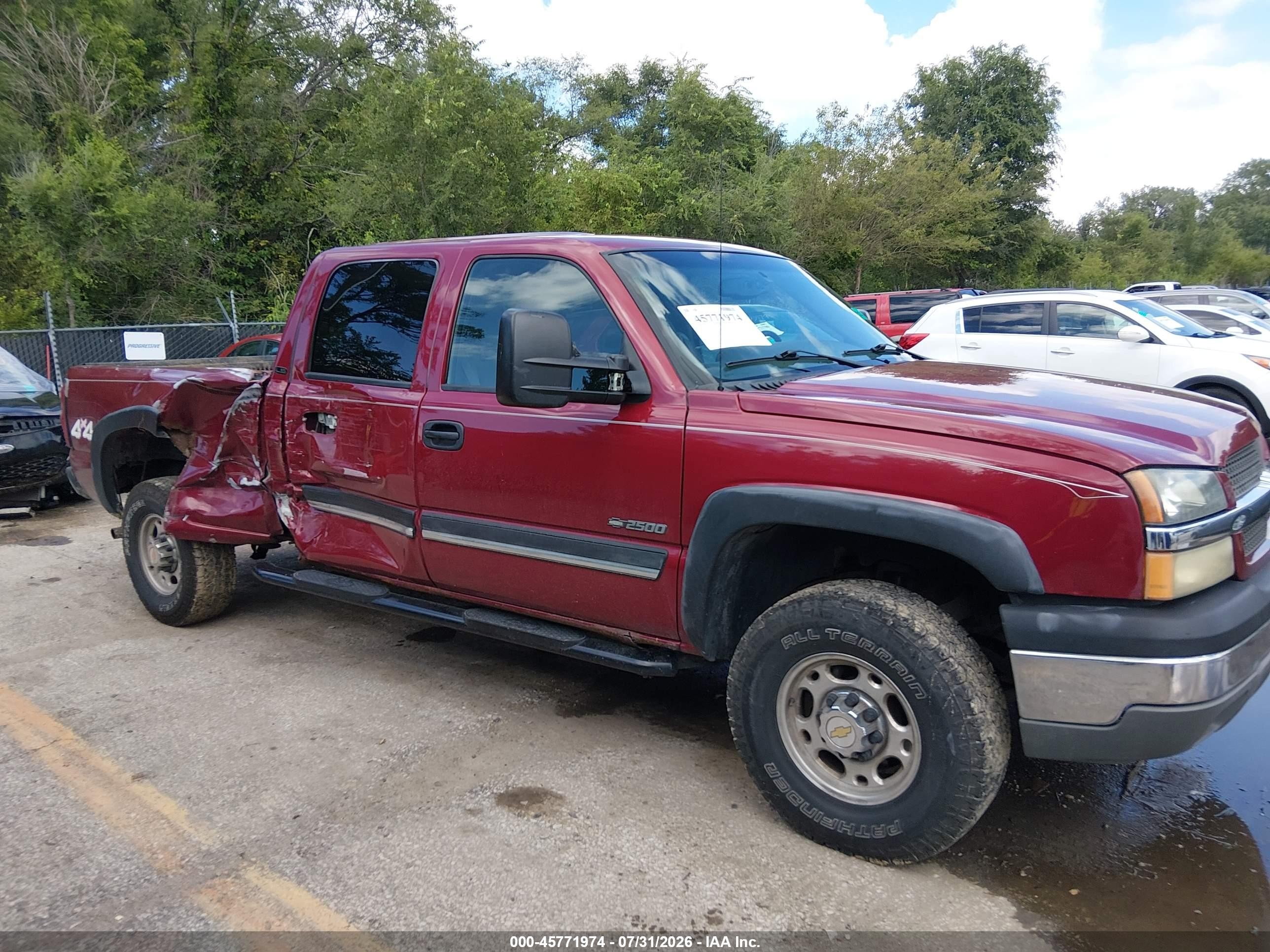 2004 Chevrolet Silverado 2500 Ls Burgundy vin: 1GCGK23U34F170827