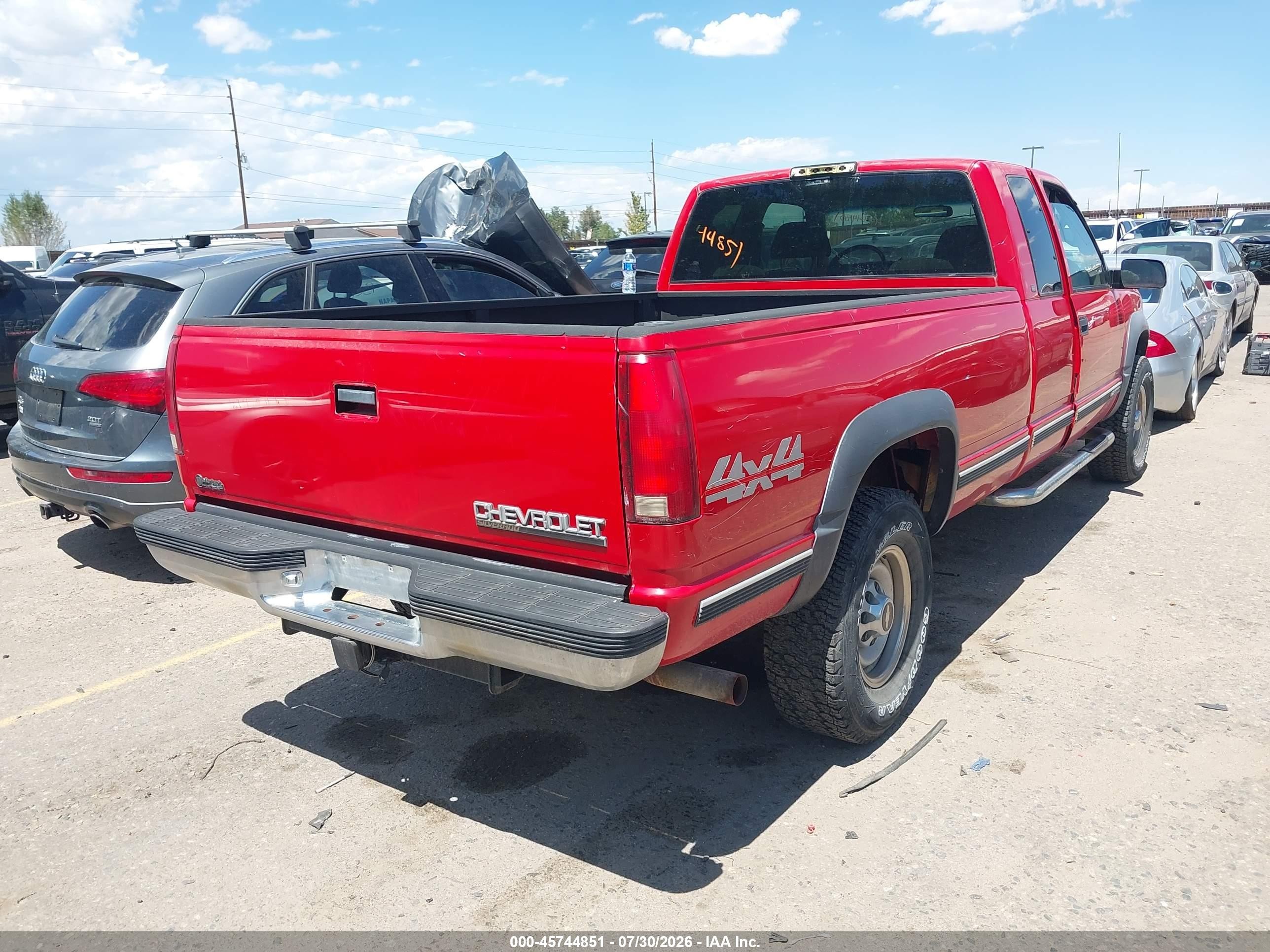1998 Chevrolet C/k 2500 Fleetside Red vin: 1GCGK29J0WE241410