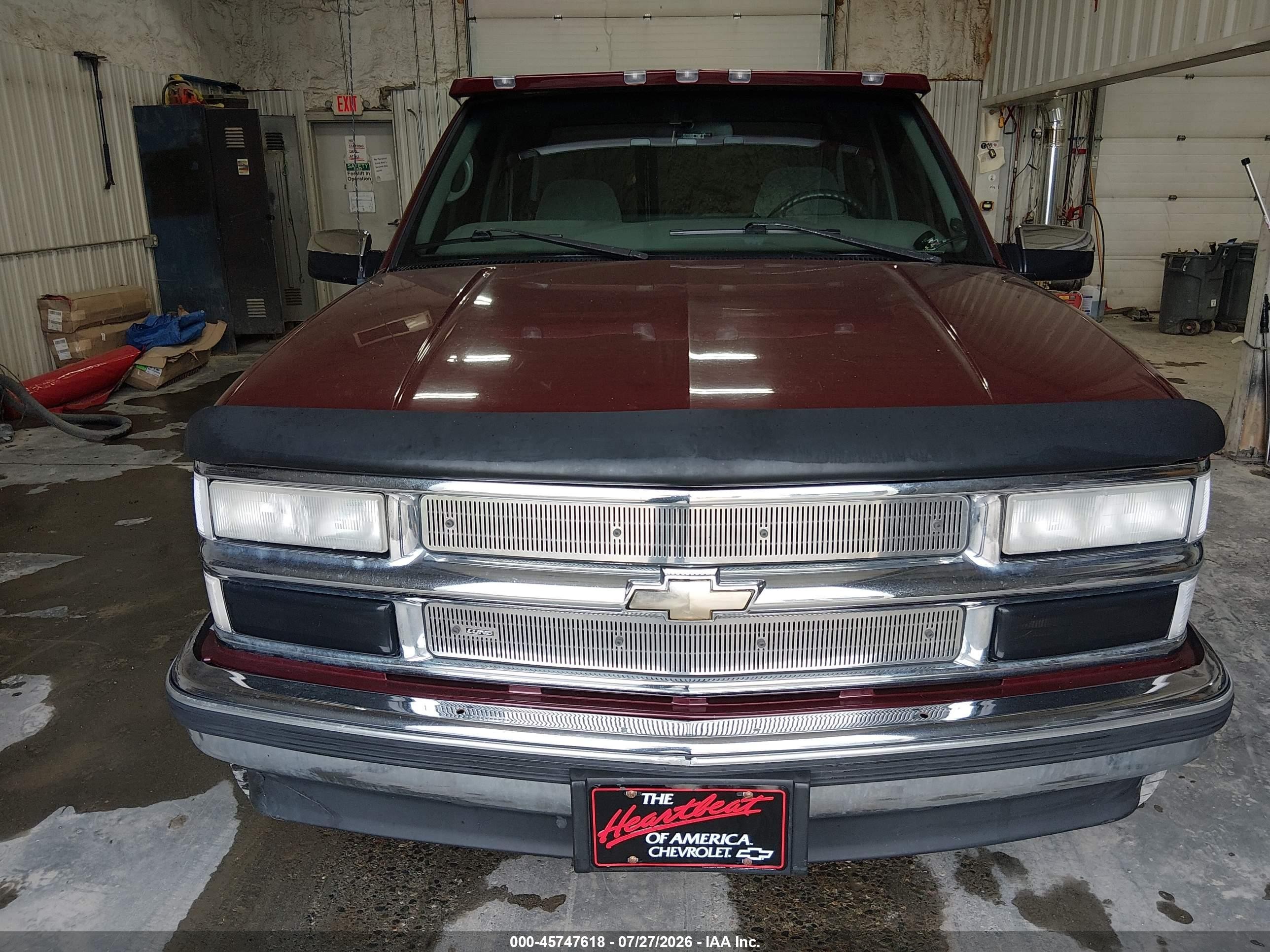 1997 Chevrolet K2500 Hd Fleetside Maroon vin: 1GCGK29R3VE166609