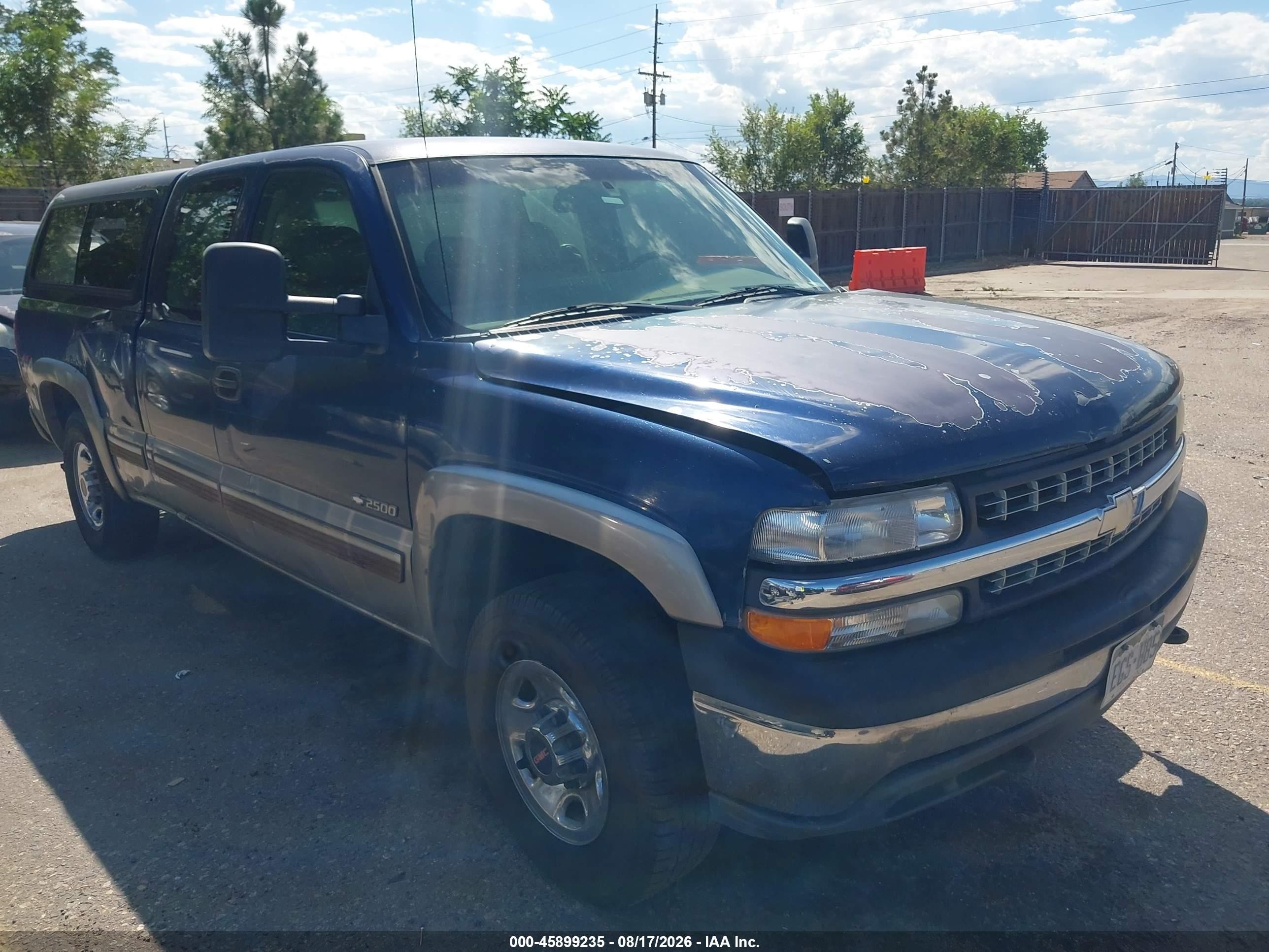 2001 Chevrolet Silverado 2500 Ls Blue vin: 1GCGK29U01Z291753