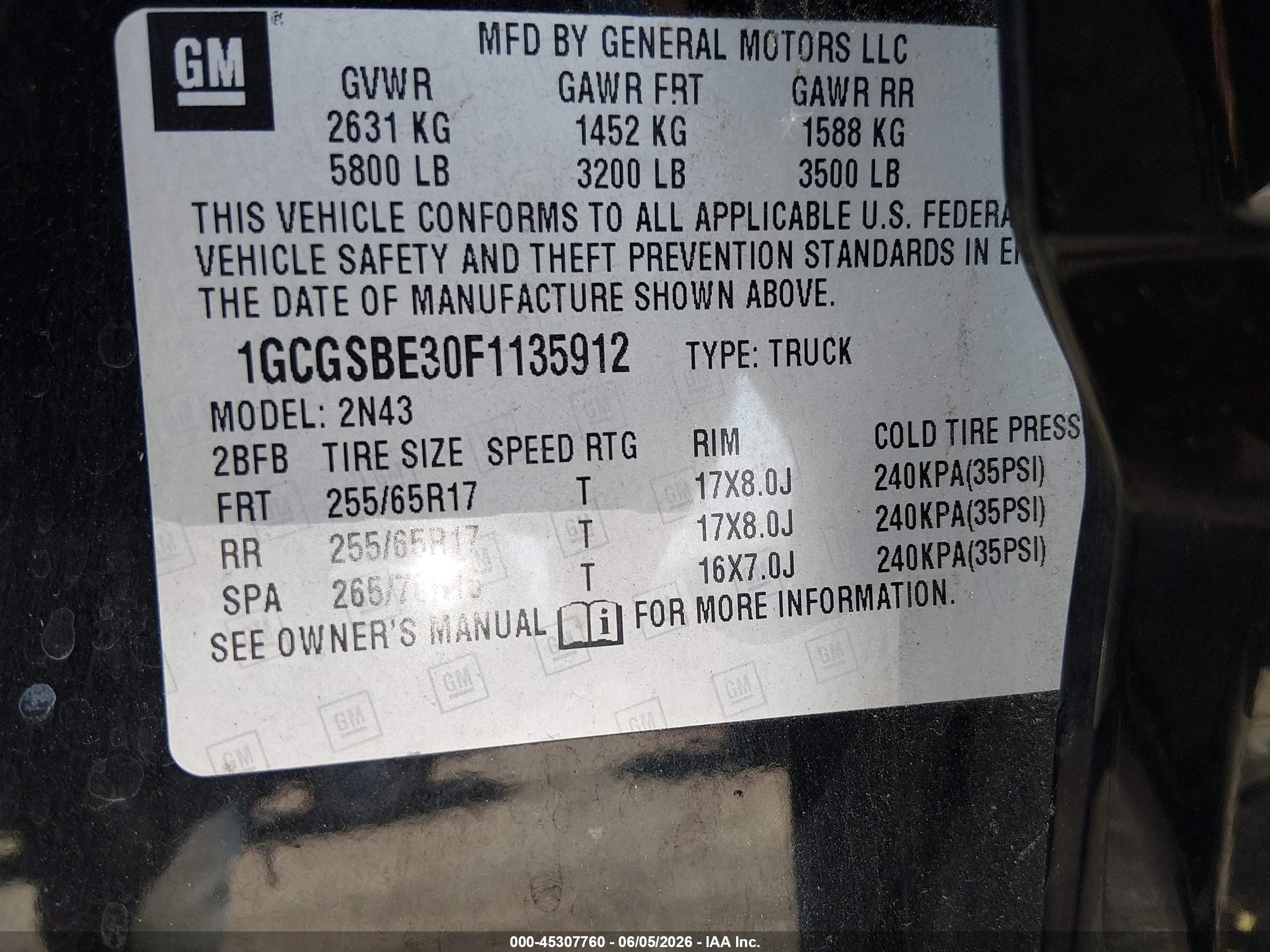 2015 Chevrolet Colorado Lt Black vin: 1GCGSBE30F1135912