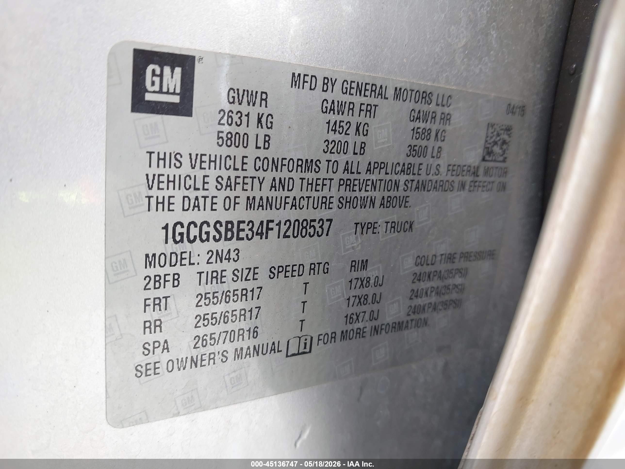 2015 Chevrolet Colorado Lt Silver vin: 1GCGSBE34F1208537
