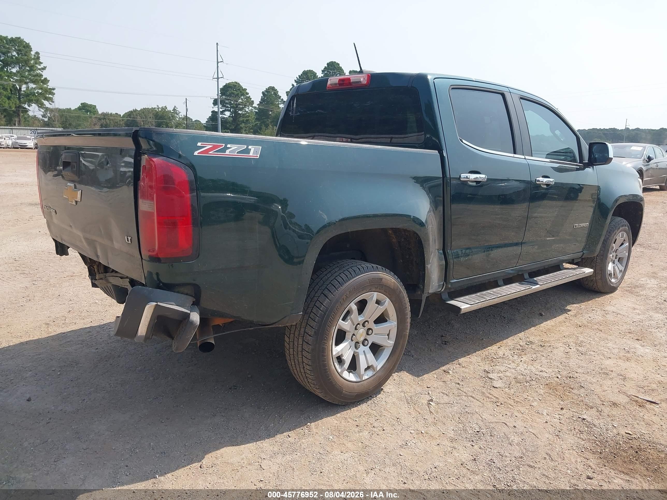 2015 Chevrolet Colorado 2wd Lt Green vin: 1GCGSBE37F1227602