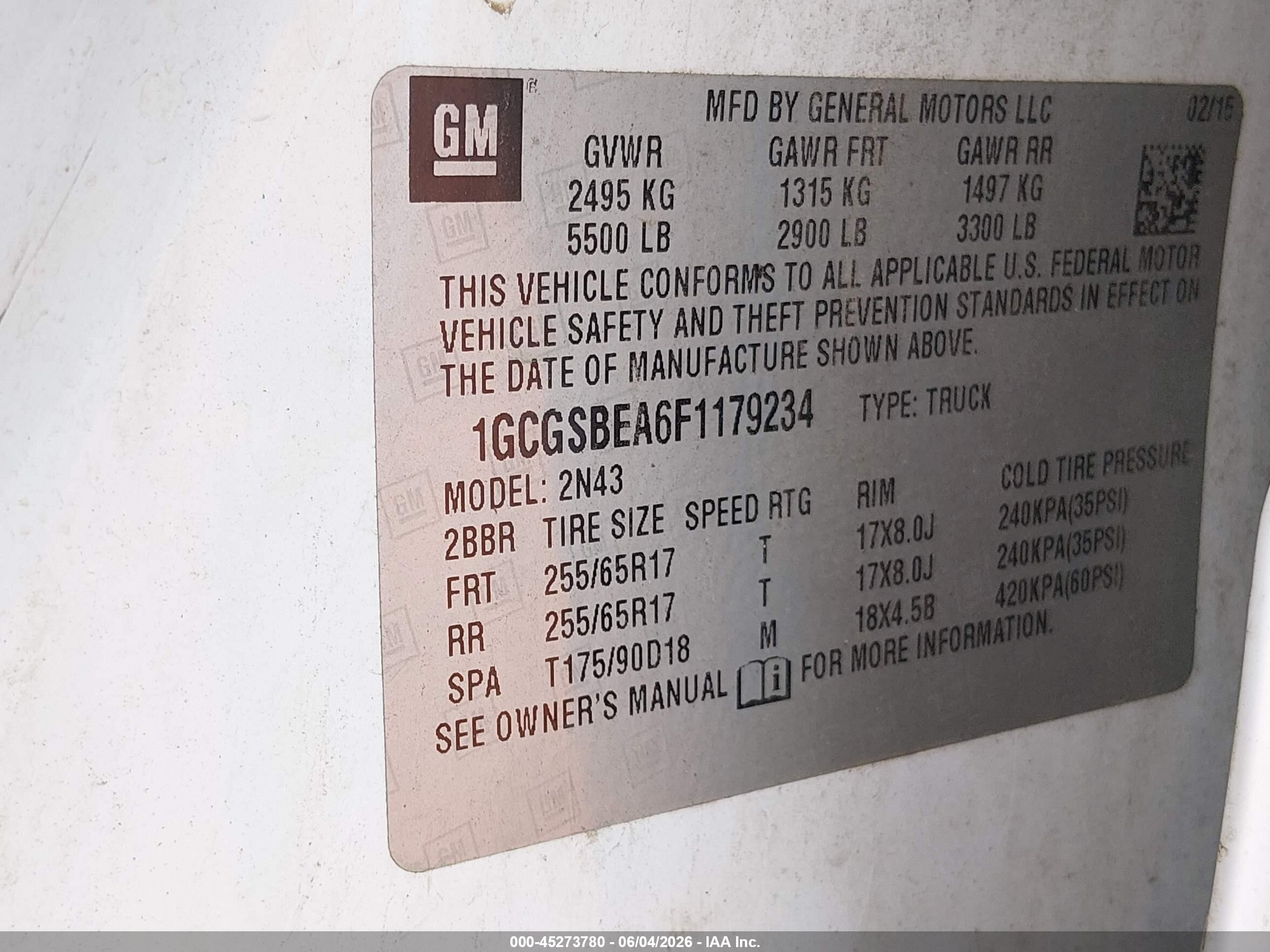 2015 Chevrolet Colorado Lt Белый vin: 1GCGSBEA6F1179234