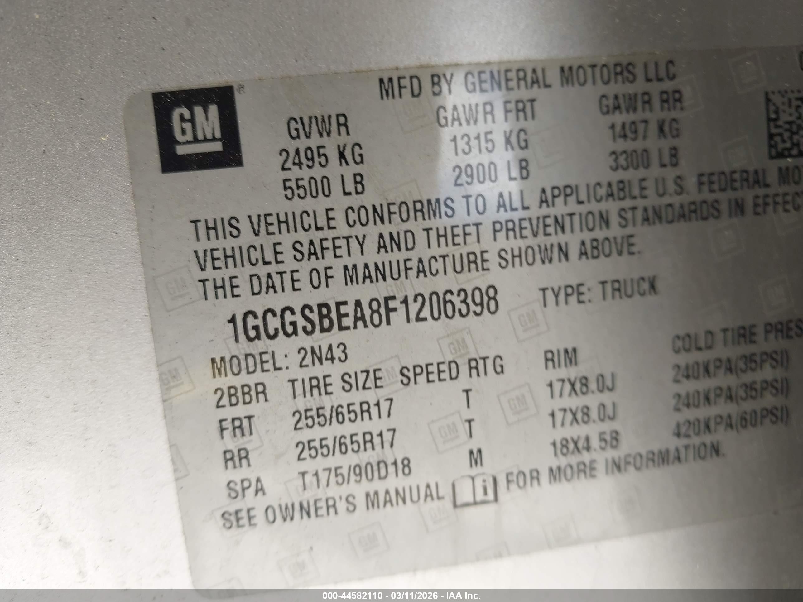 2015 Chevrolet Colorado Lt Silver vin: 1GCGSBEA8F1206398