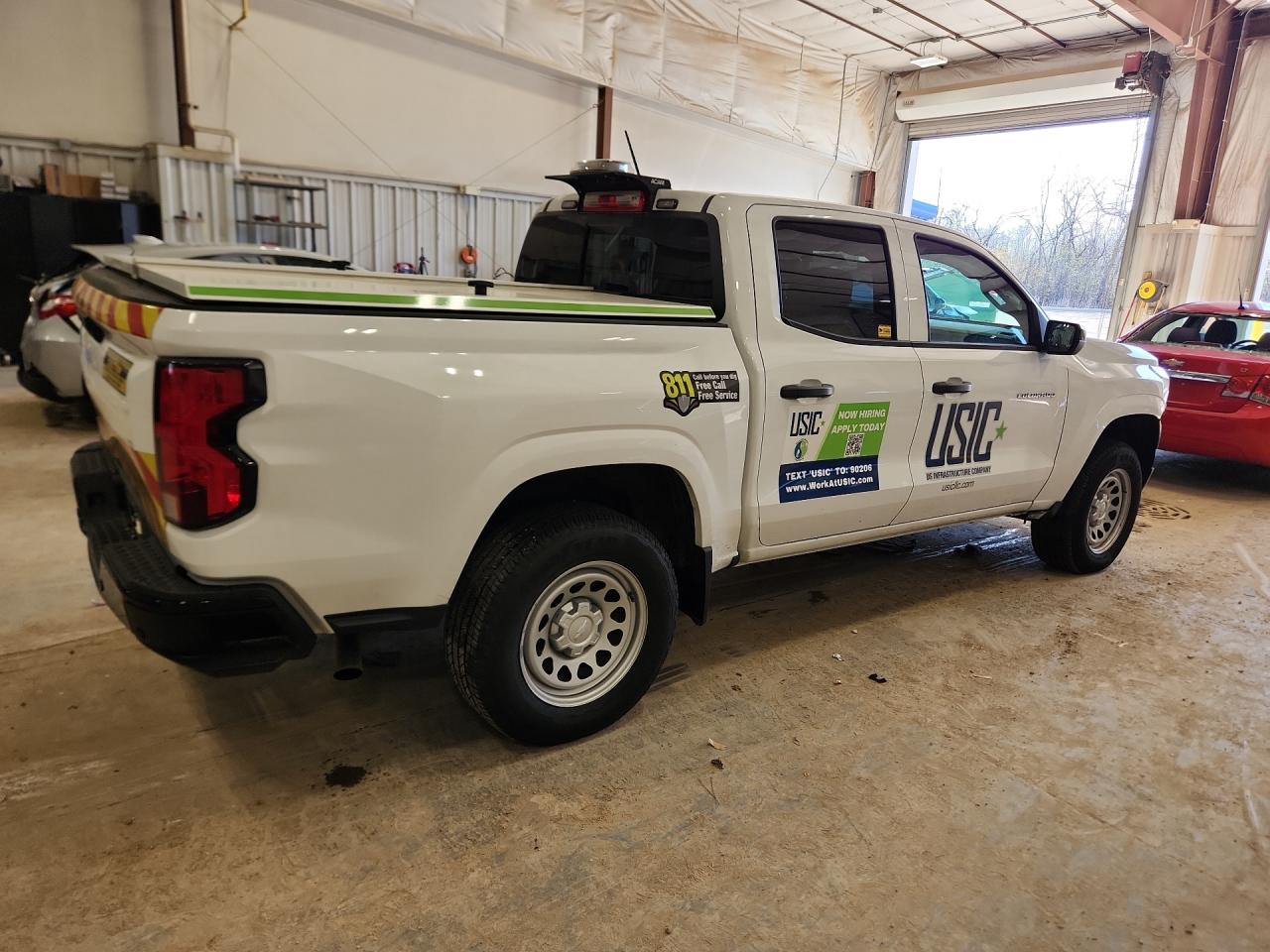 2023 Chevrolet Colorado White vin: 1GCGSBEC5P1265847 Damage: Aftermarket Accessory, Aftermarket, Acceptable