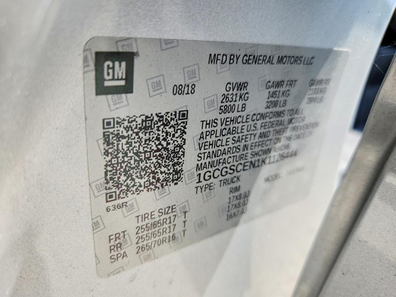 2019 Chevrolet Colorado Lt Silver vin: 1GCGSCEN1K1126444