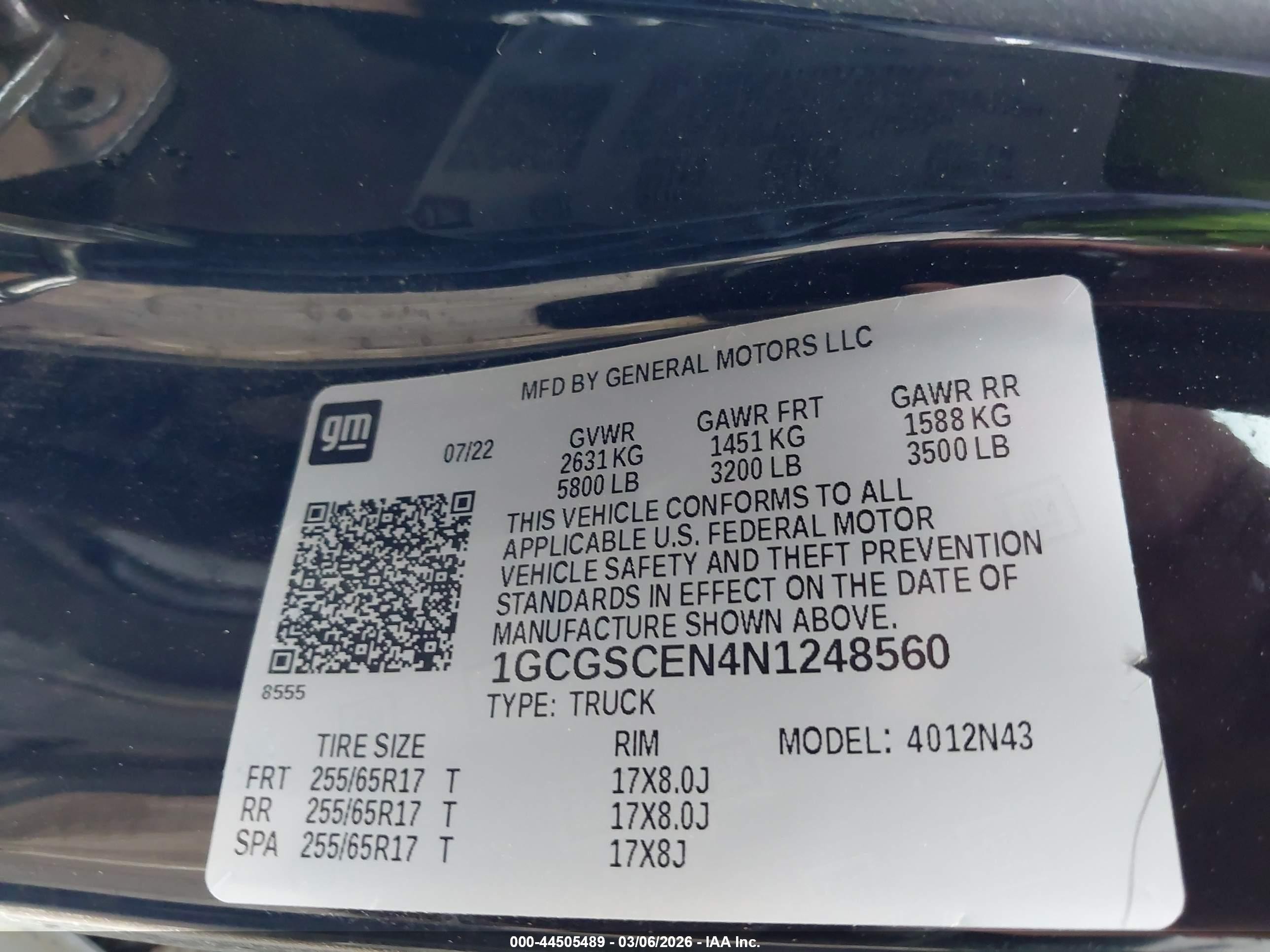 2022 Chevrolet Colorado 2wd  Short Box Lt Черный vin: 1GCGSCEN4N1248560
