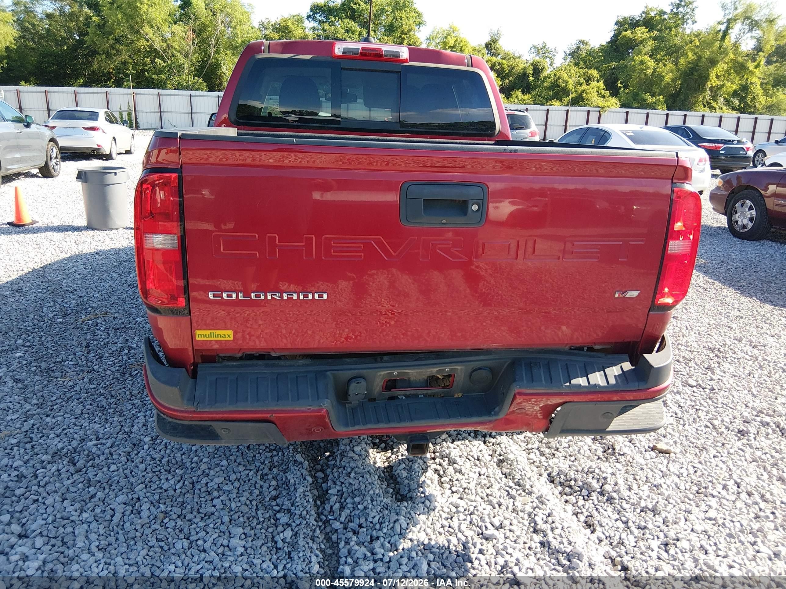 2021 Chevrolet Colorado 2wd  Short Box Z71 Burgundy vin: 1GCGSDEN6M1291821